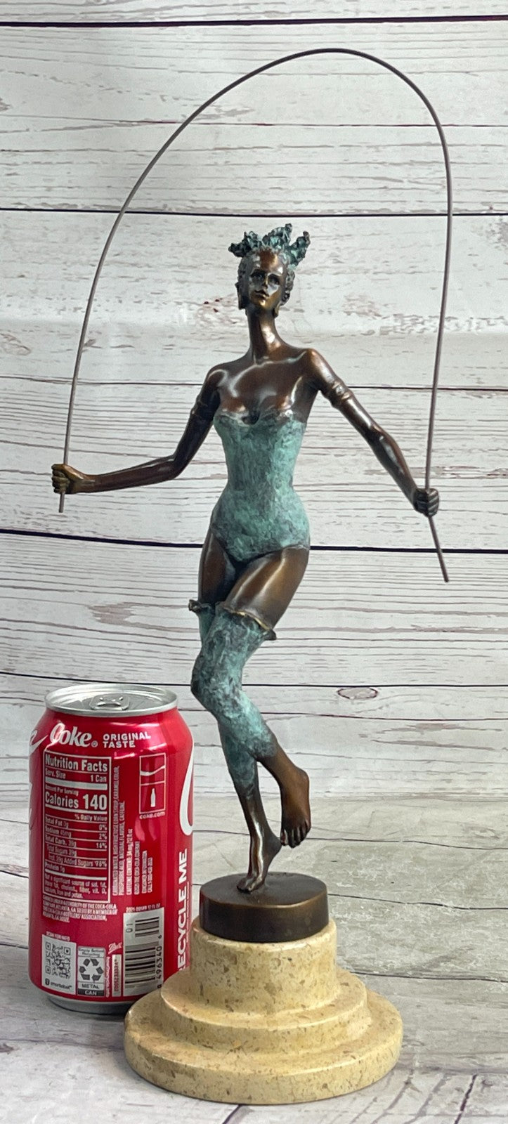Handmade Bronze Figure: Graceful Woman Dancer with Special Patina by Milo