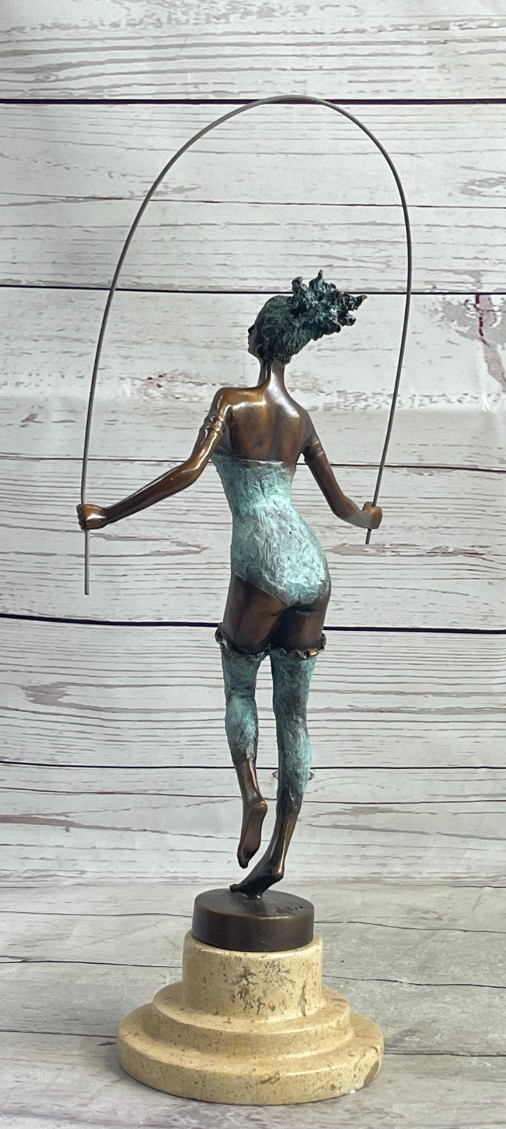 Handmade Bronze Figure: Graceful Woman Dancer with Special Patina by Milo