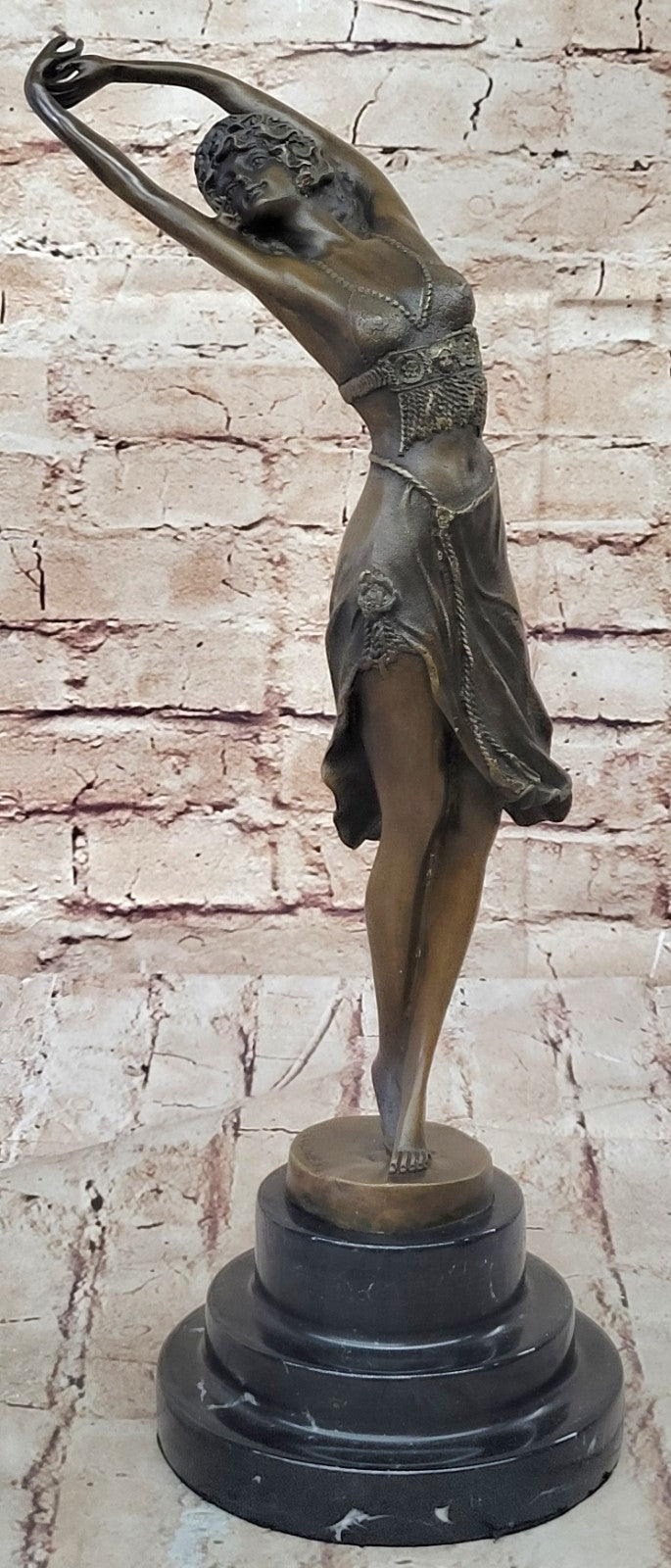 VINTAGE ART NOUVEAU DECO BRONZE HAREM DANCER by COLINET HOT CAST HOME DECOR DEAL