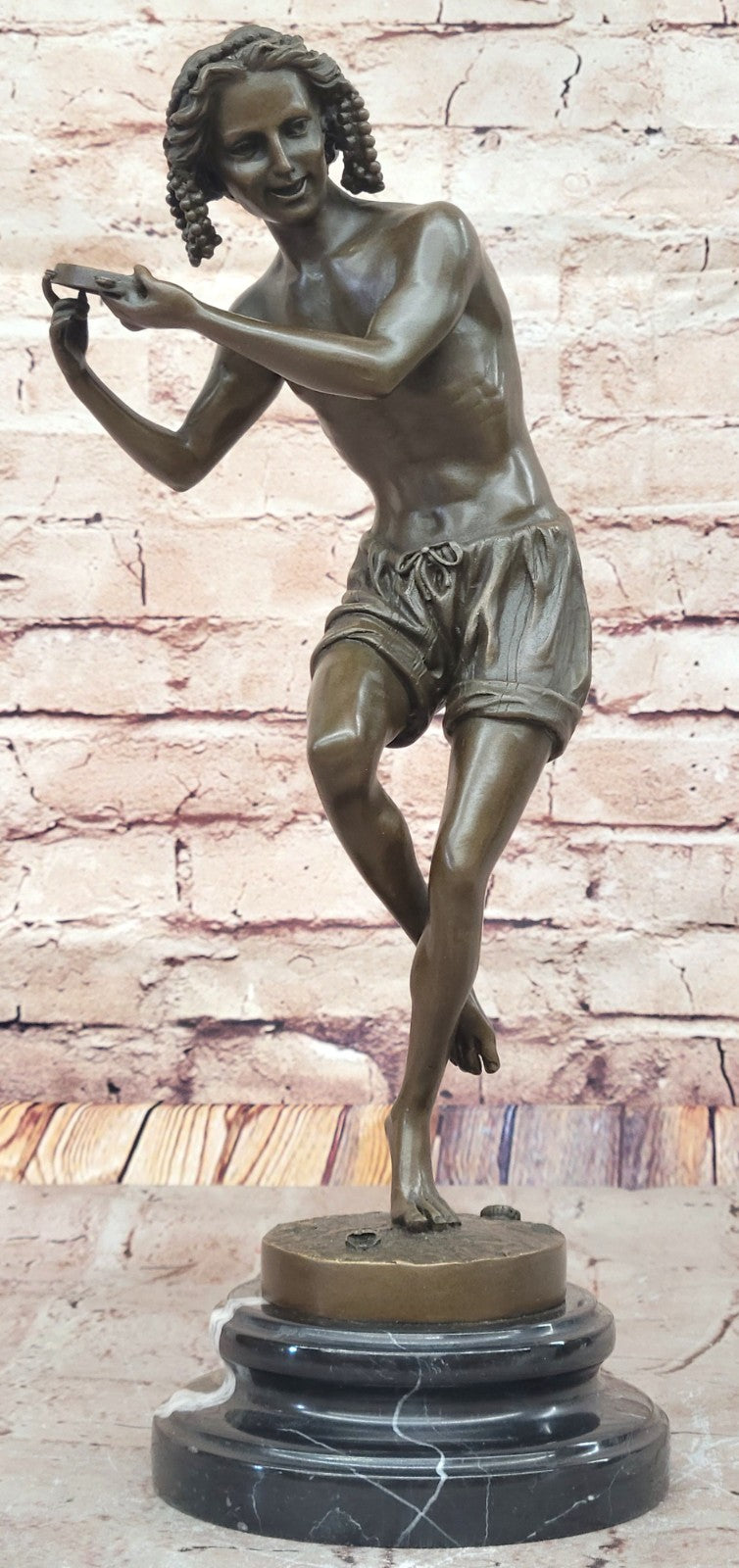 Handcrafted bronze sculpture SALE Youth Dancing Duret Francois Signed