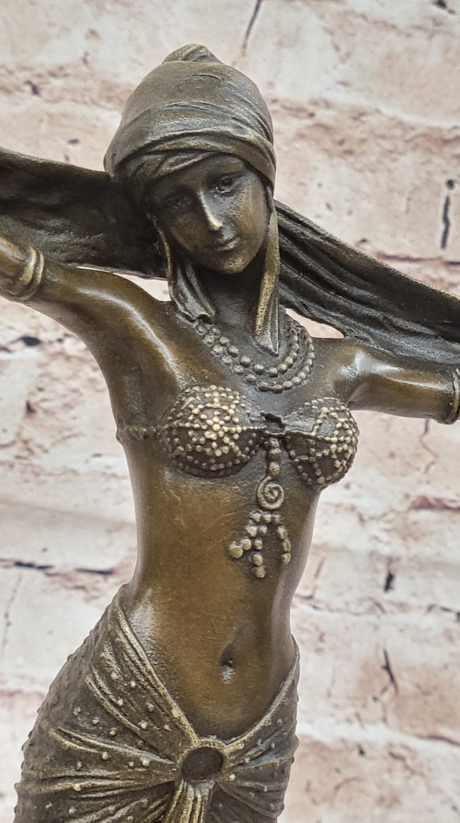 LOVELY 1920`s DECO NOUVEAU DANCER SIGNED CHIPARUS PURE HOTCAST BRONZE STATUE ART