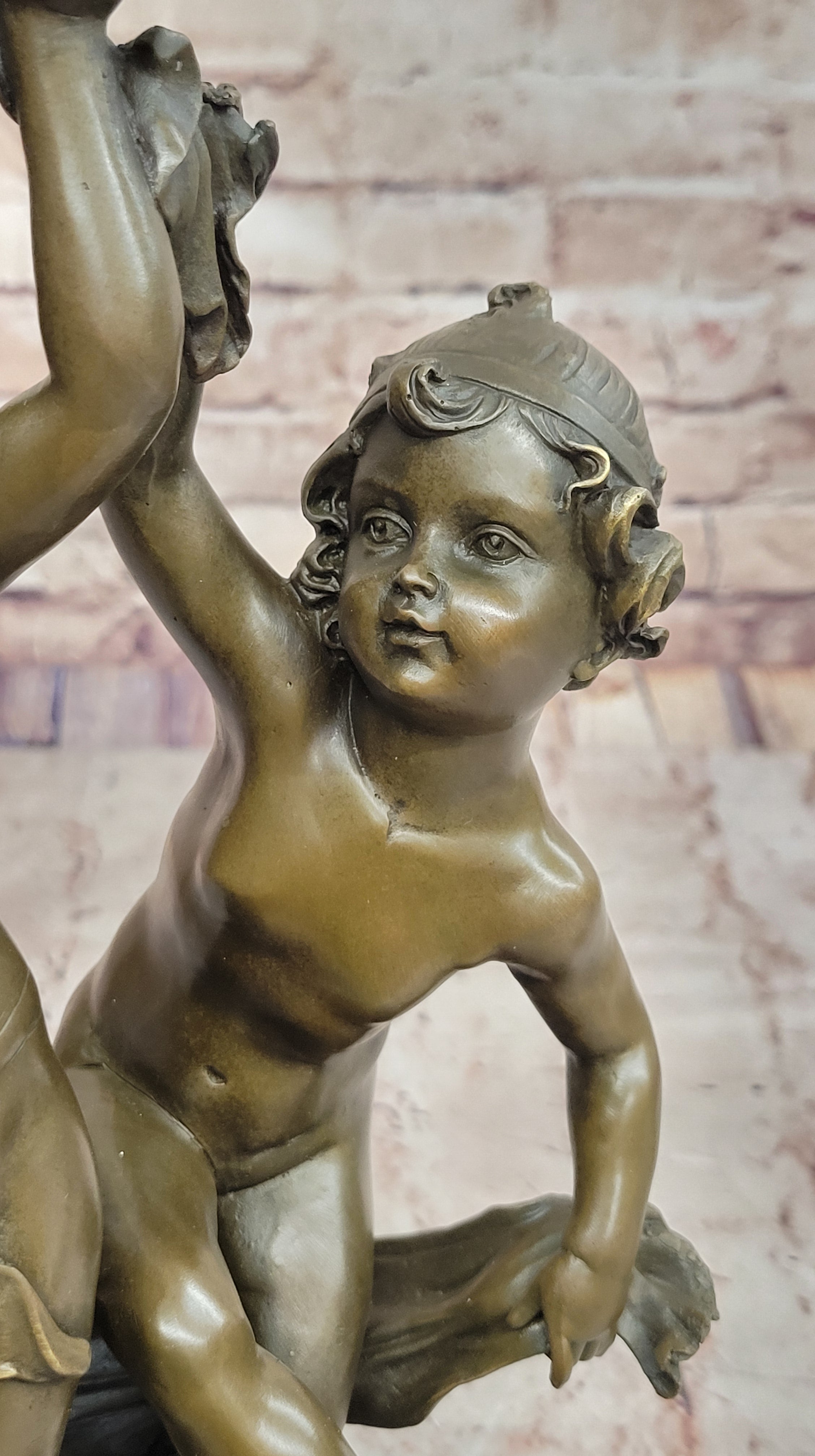 Peynot Signed Three Dancing Putti Bronze Sculpture - Museum Quality Hot Cast