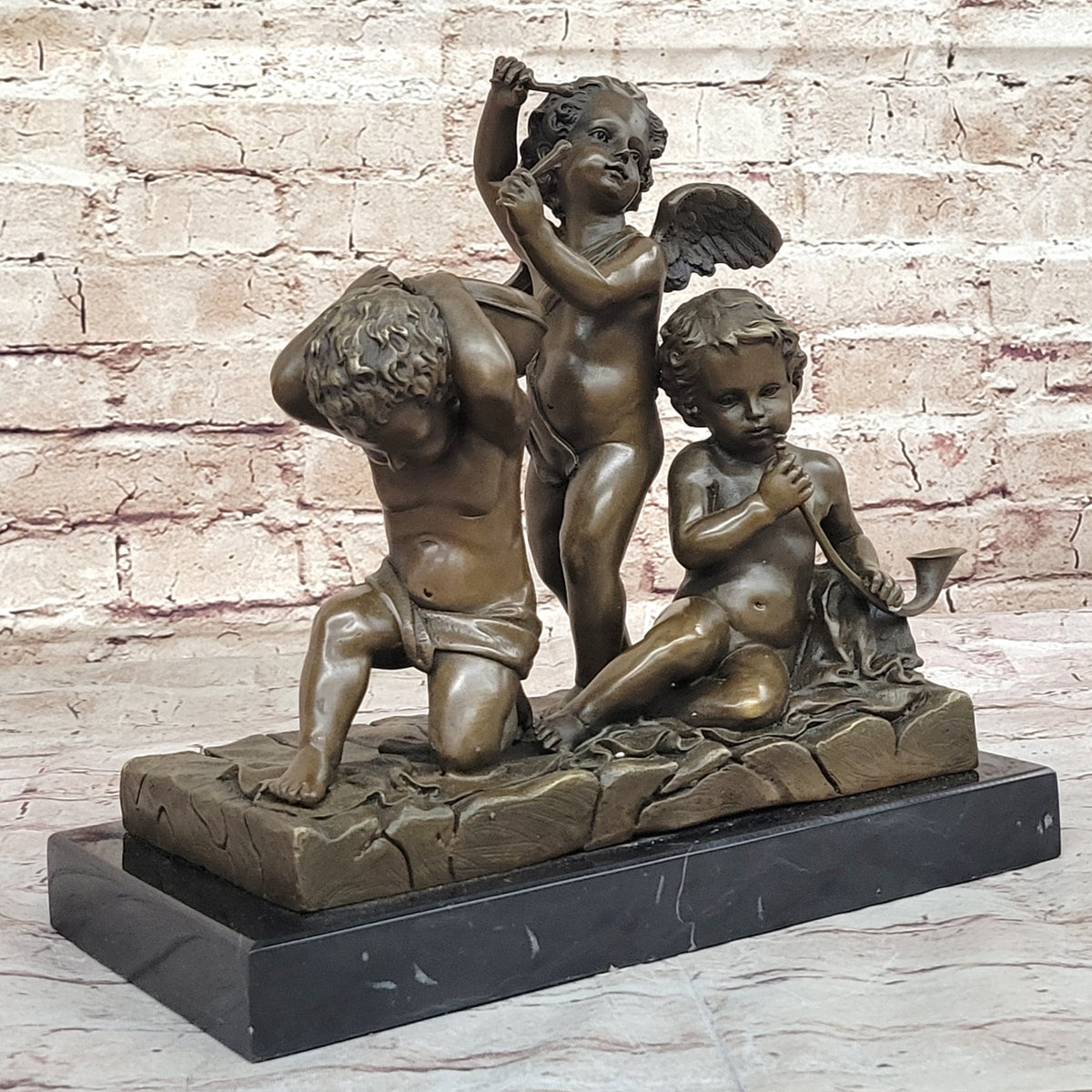 Mario Cherub Symphony Hot Cast Bronze Fine Art Figure