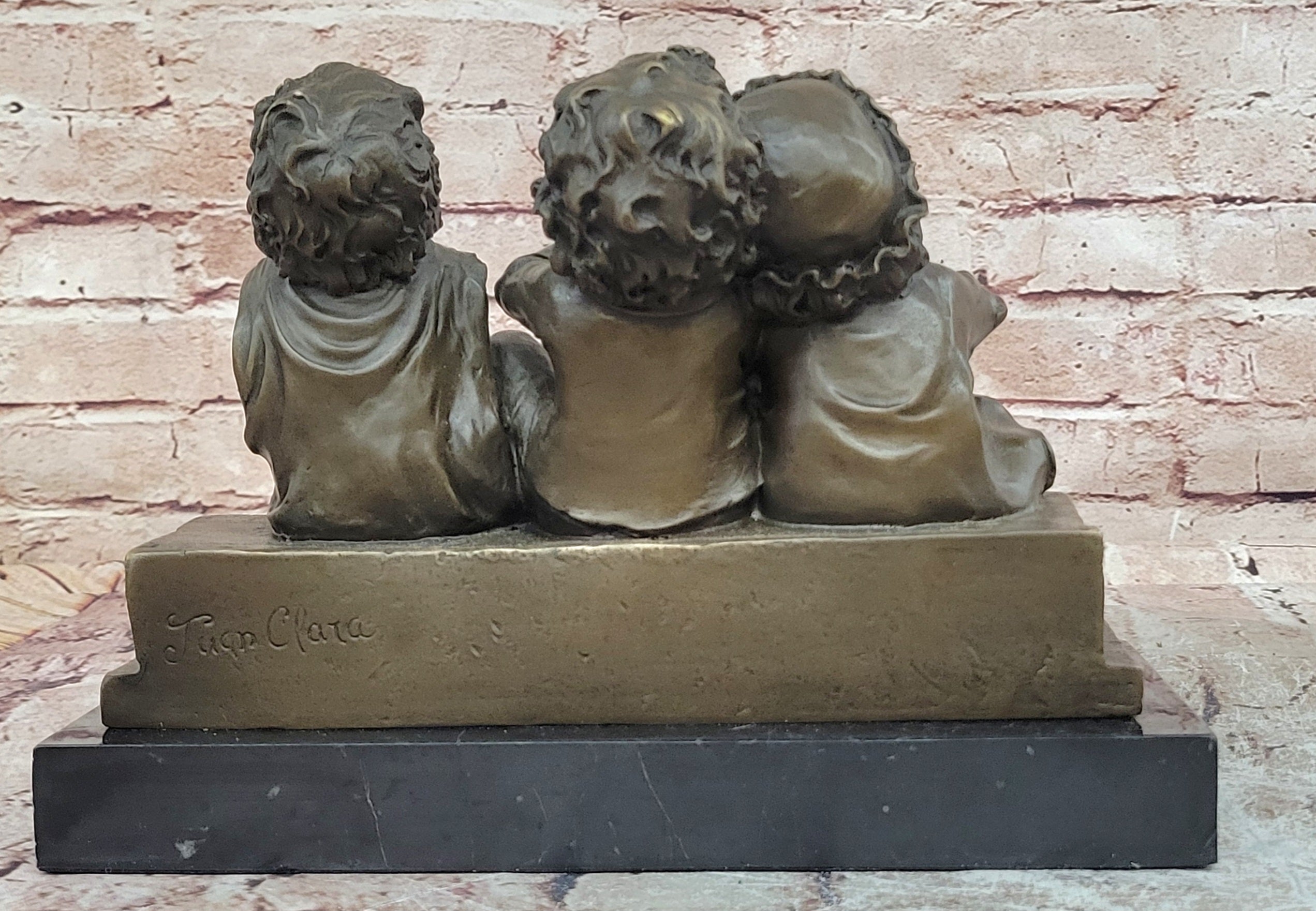 Watching Something” Bronze Sculpture Three Children by Juan Clara Fine Art Statue