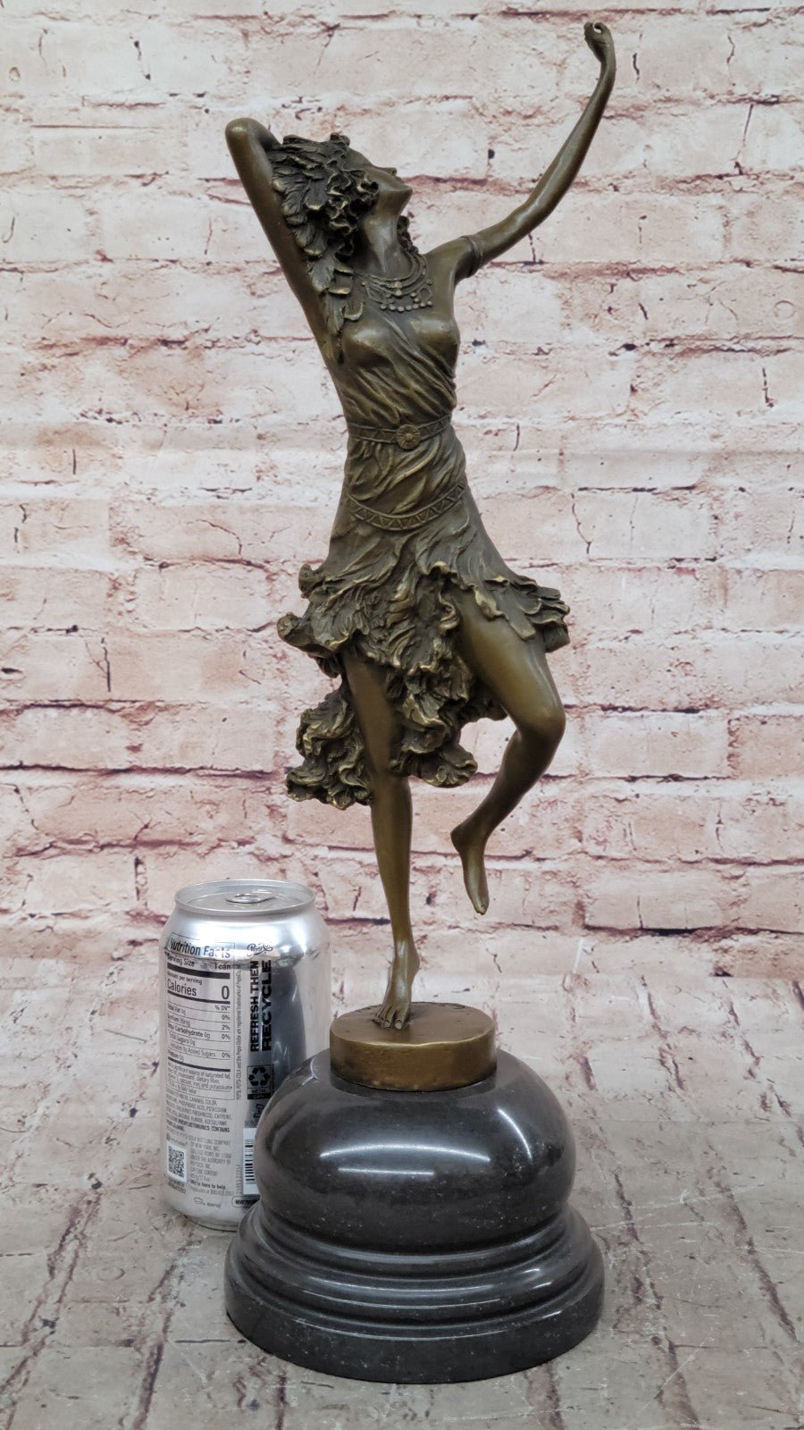100% Solid Bronze Egyptian Dancer Sculpture Outdoor/Indoor Statue Figure