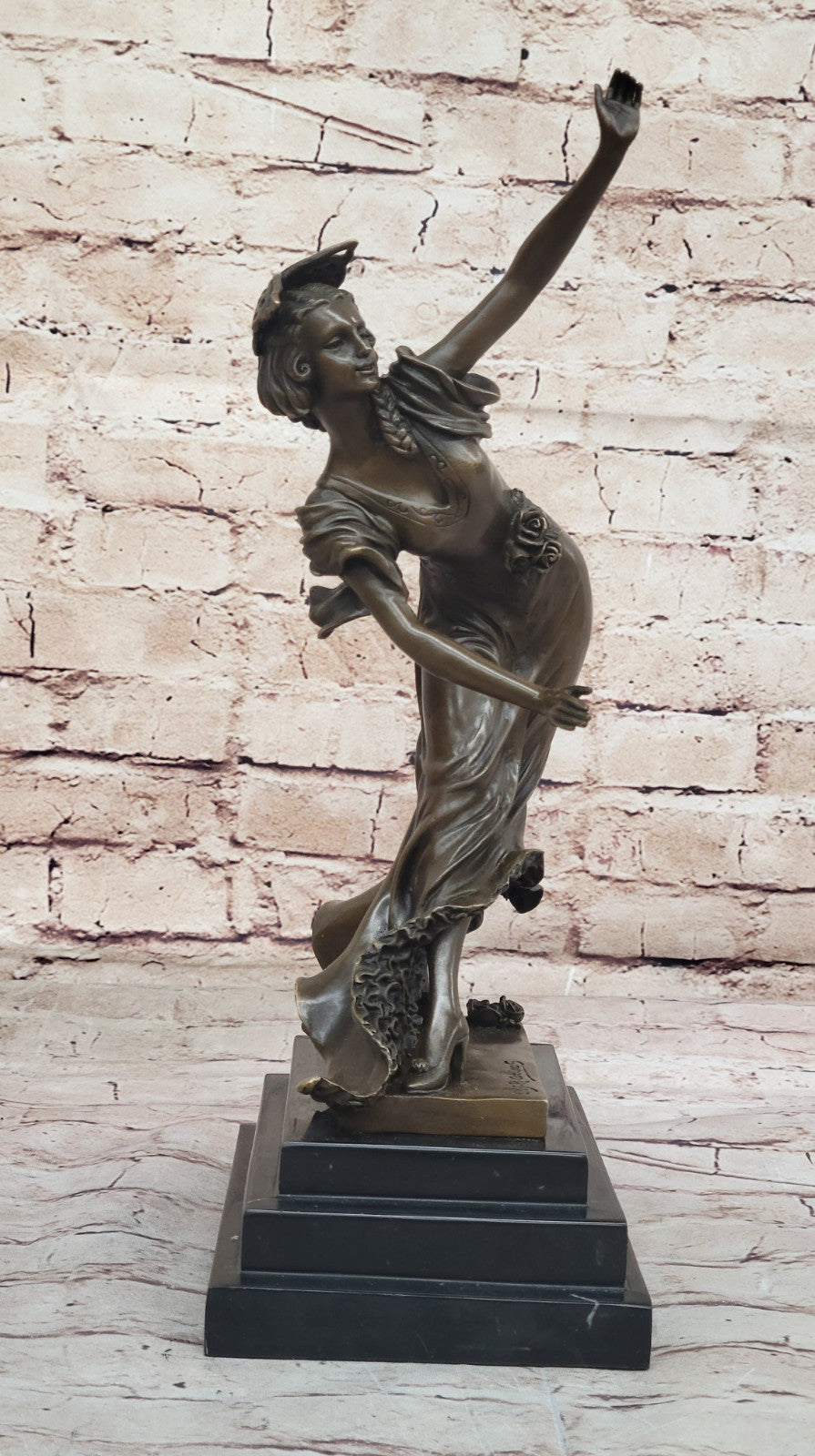 Timeless Artwork: Colinet`s Handmade Bronze Sculpture - Spanish Dancer, Art Deco
