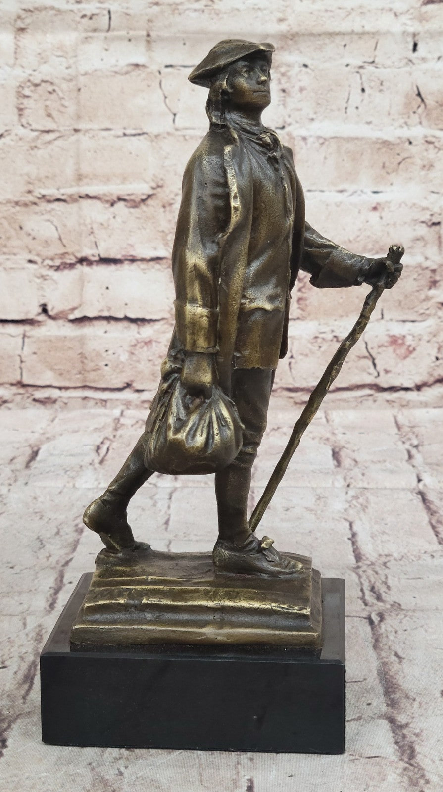 Collectible Young Benjamin Franklin American Home Office Decor Bronze Statue