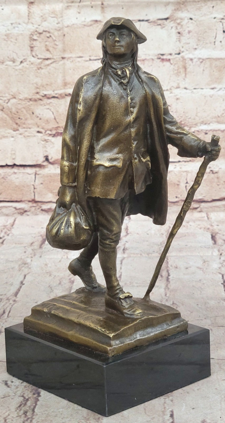 Collectible Young Benjamin Franklin American Home Office Decor Bronze Statue