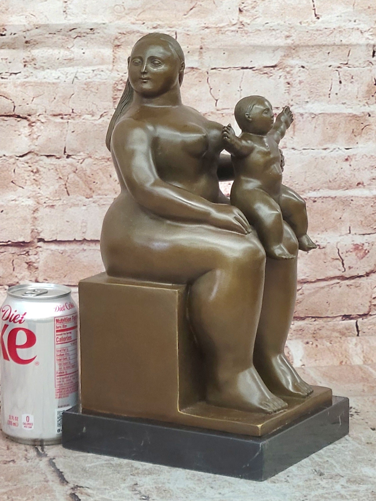 FERNANDO BOTERO "Mother and Child" ART BRONZE SCULPTURE SIGNED, Collector Sale