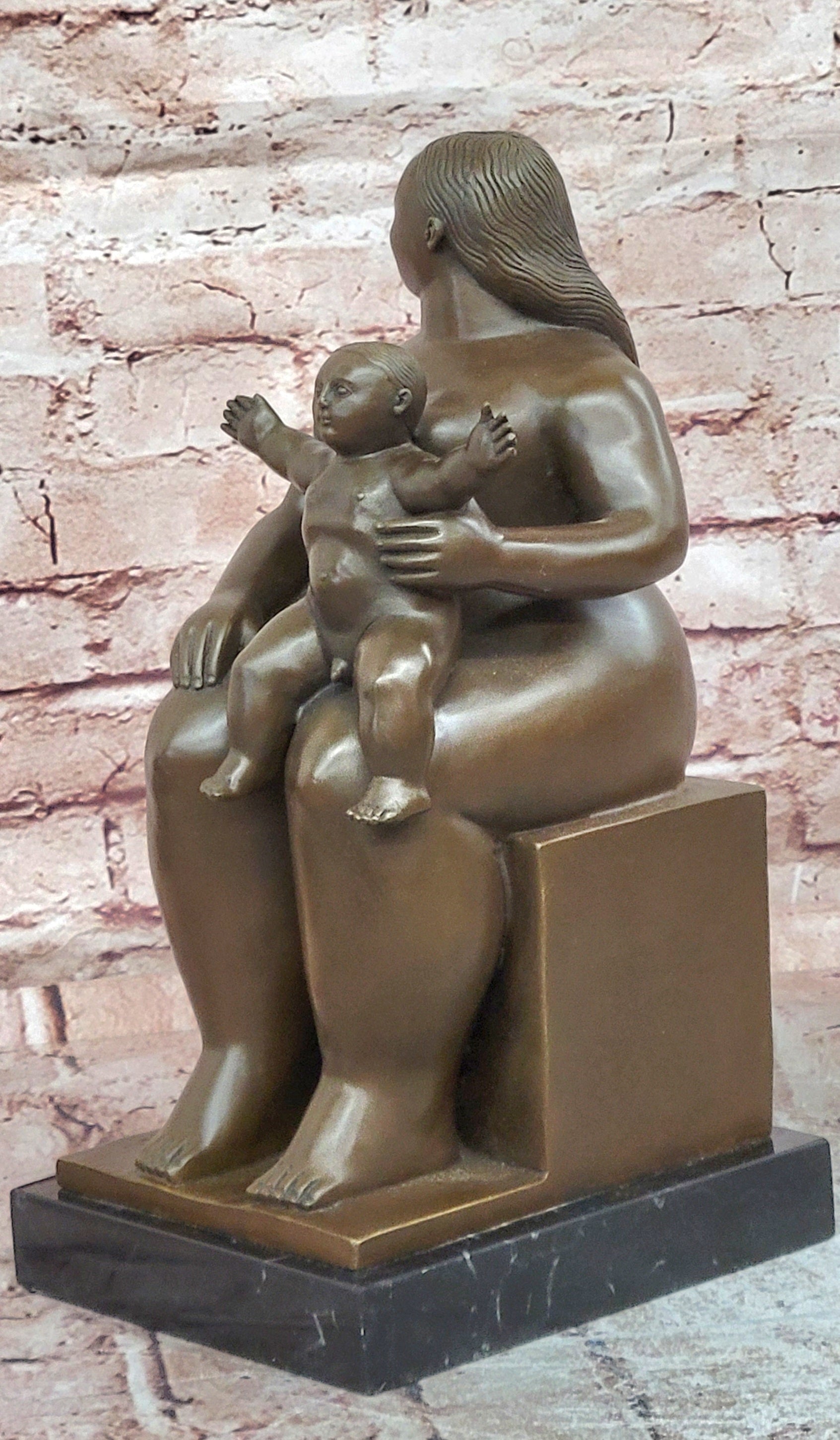 FERNANDO BOTERO "Mother and Child" ART BRONZE SCULPTURE SIGNED, Collector Sale
