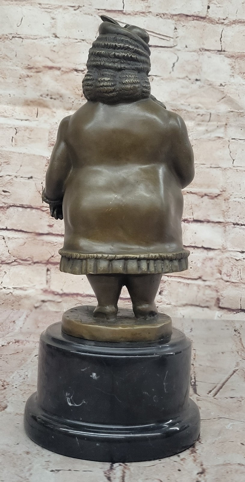 Fernando Botero bronze sculpture of English Lady finished in dark brown patina