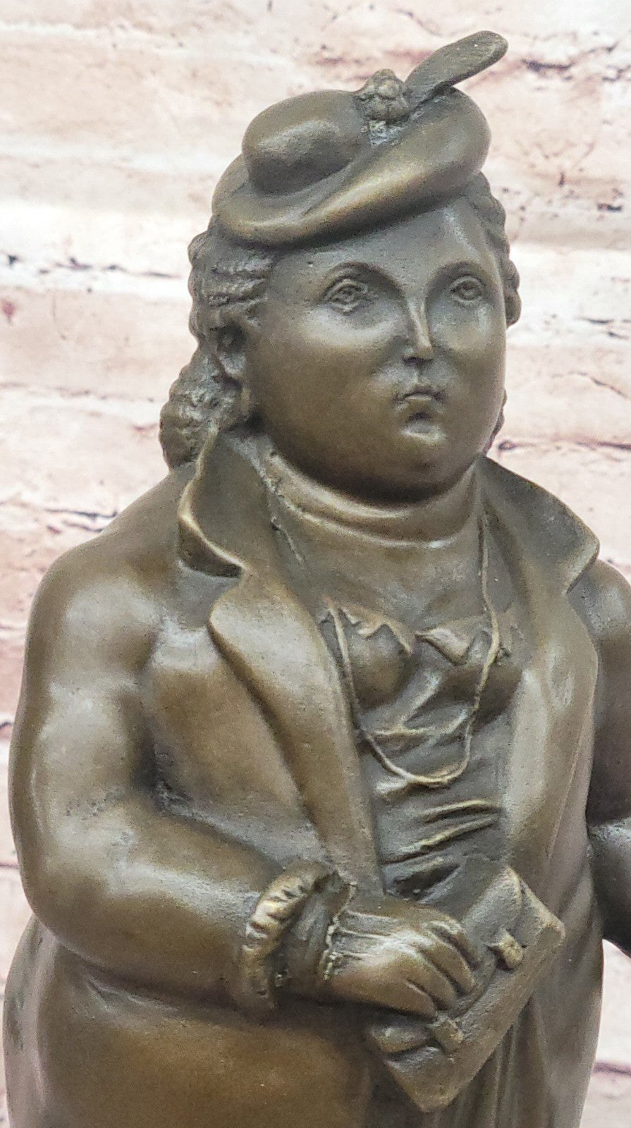 Fernando Botero bronze sculpture of English Lady finished in dark brown patina