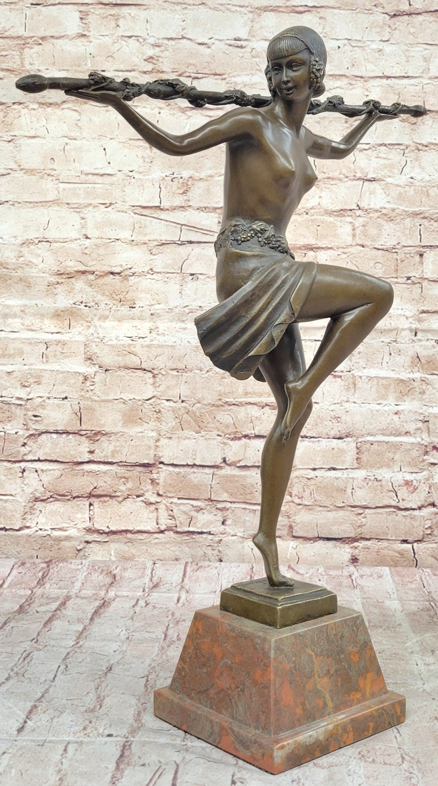 Fine Art Hand Made Statue - Pierre Le Faguays "Dancer of Thyrsus" Bronze Sculpture