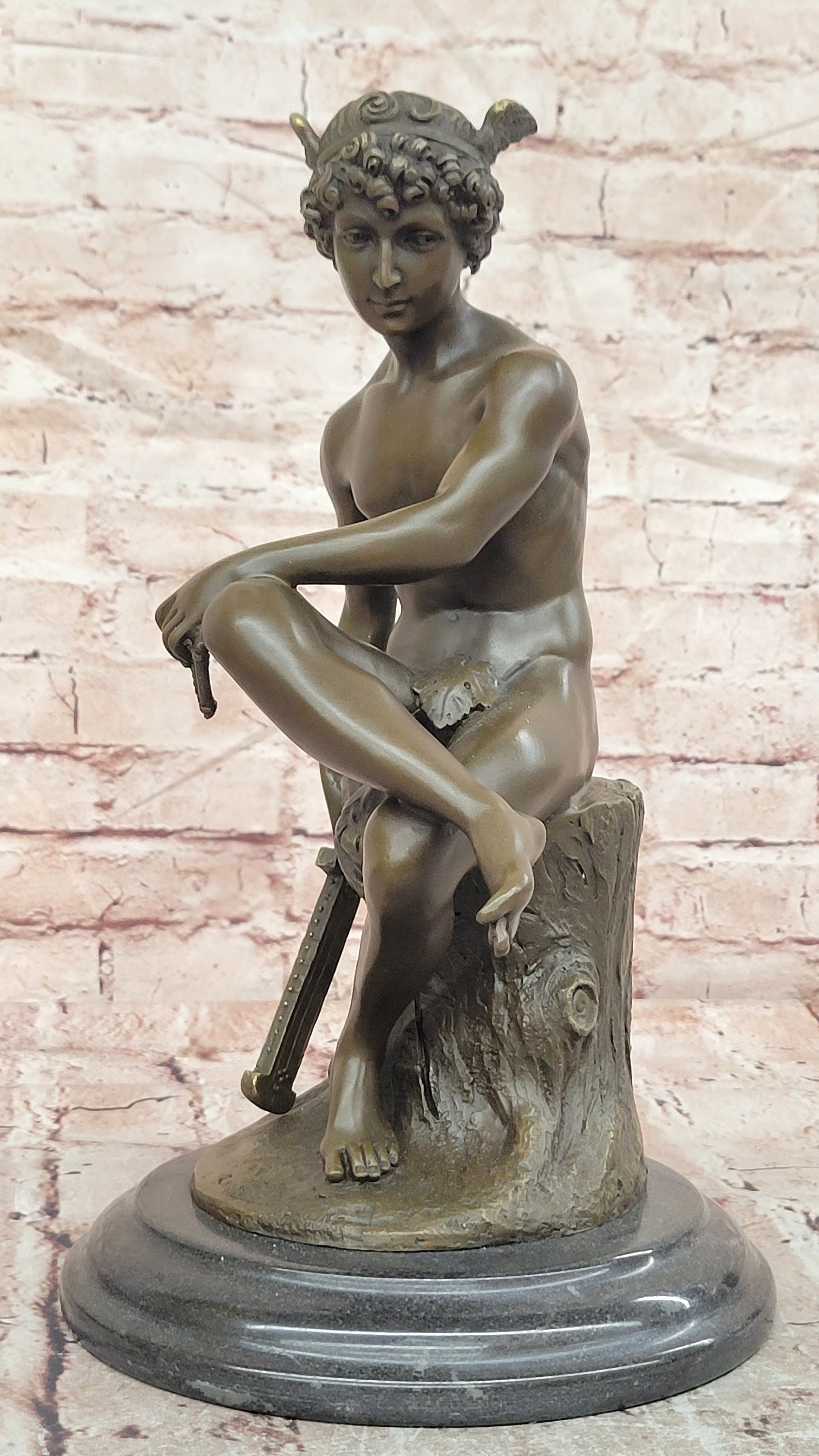 Signed Miguel Lopez Bronze Mercury Statue Classical God Figurine Fine Art Decor