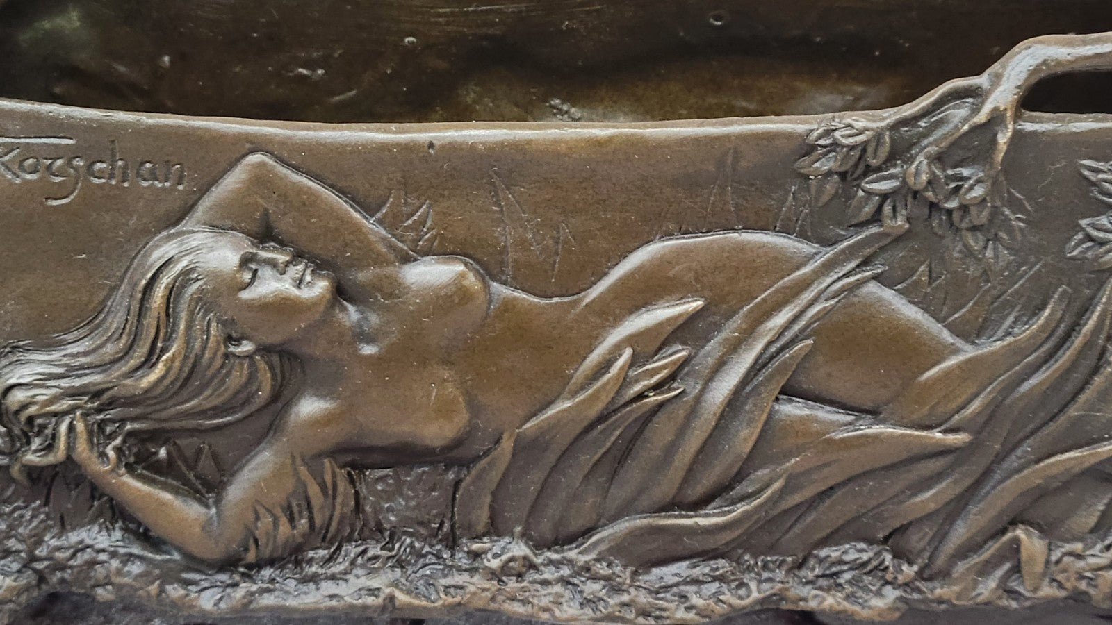 Original Milo Solid Bronze Planter Roman Decor Bronze Sculpture Statue Art Deco