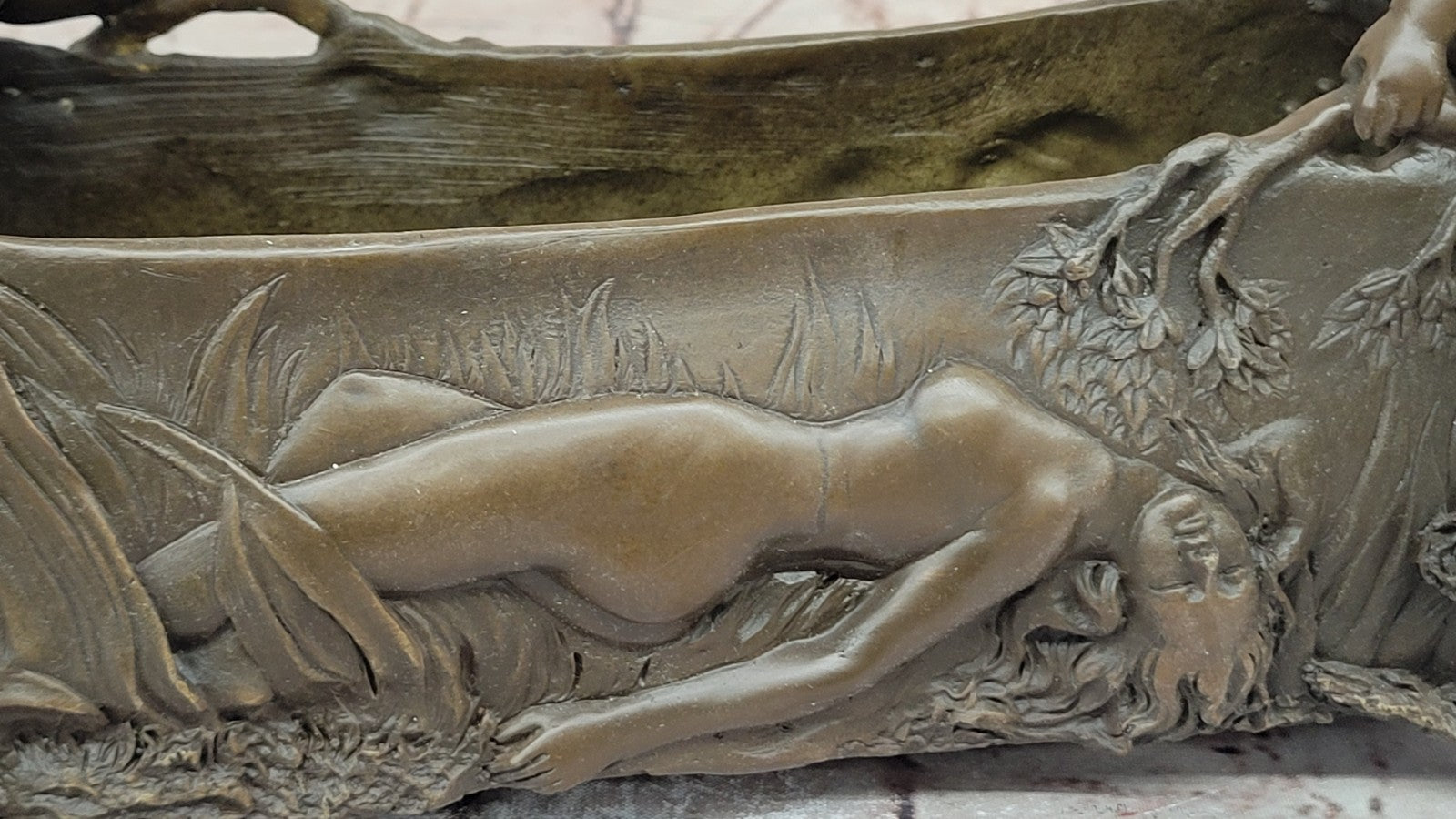 Original Milo Solid Bronze Planter Roman Decor Bronze Sculpture Statue Art Deco