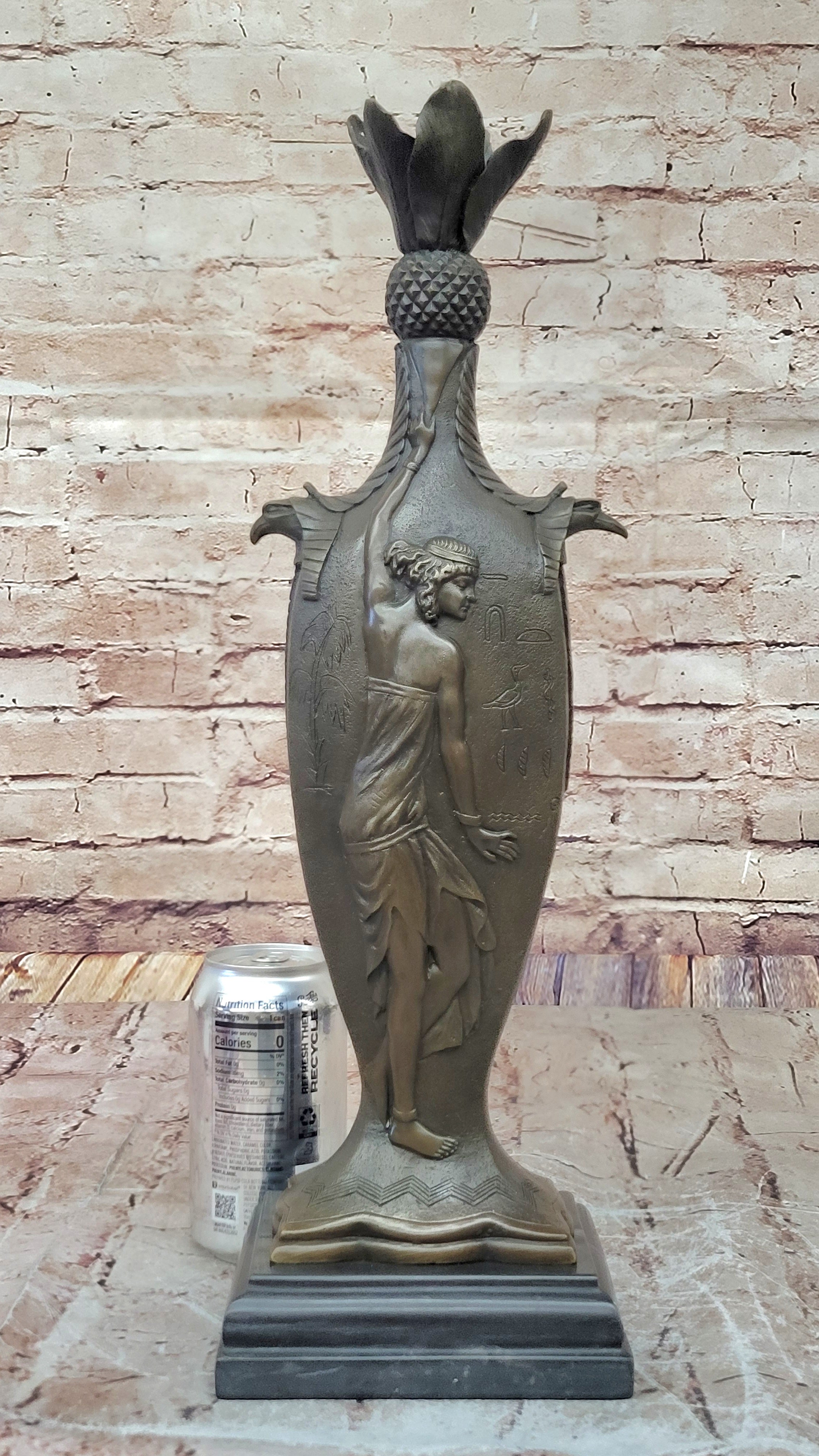 Bronze Sculpture Artwork Sexy Female Vase Museum Quality Figurine Lost Wax Gift