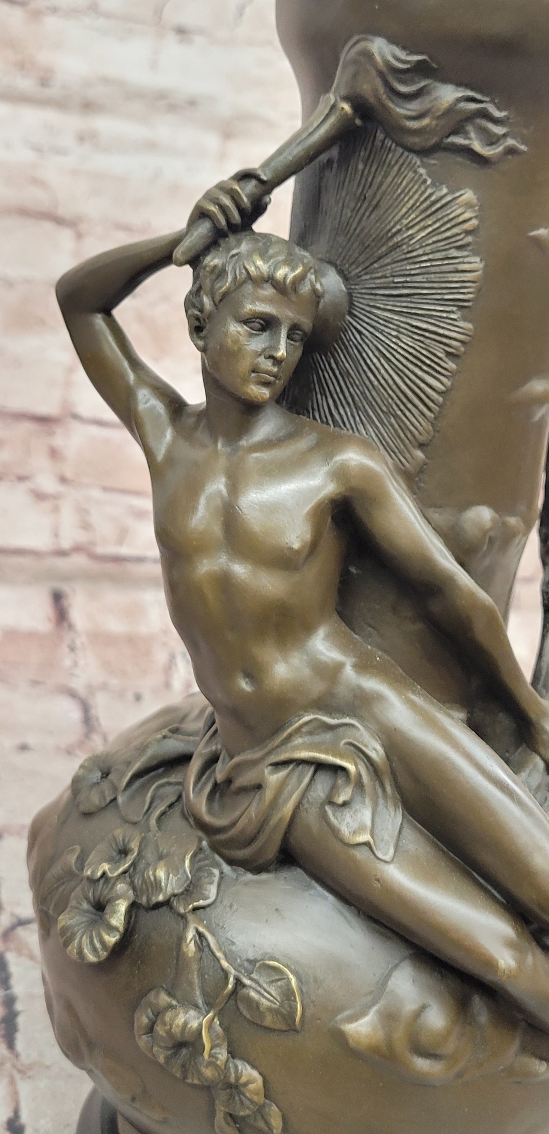 Bronze Sculpture Nude Male Vase Gay Interest Hot Cast Home Office Decoration