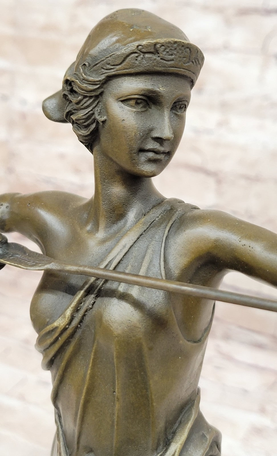 Bronze Statue Girl Diana w/bow Diane The Archer Sculpture Home Office Decor Gift