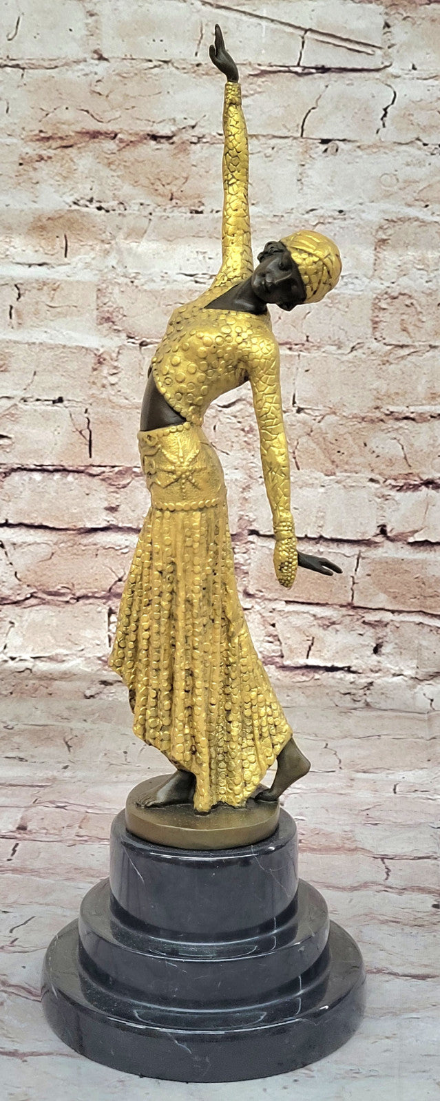 Elegant Pose Dancer by Chiparus Lost Wax Bronze Masterpiece Handmade Figurine
