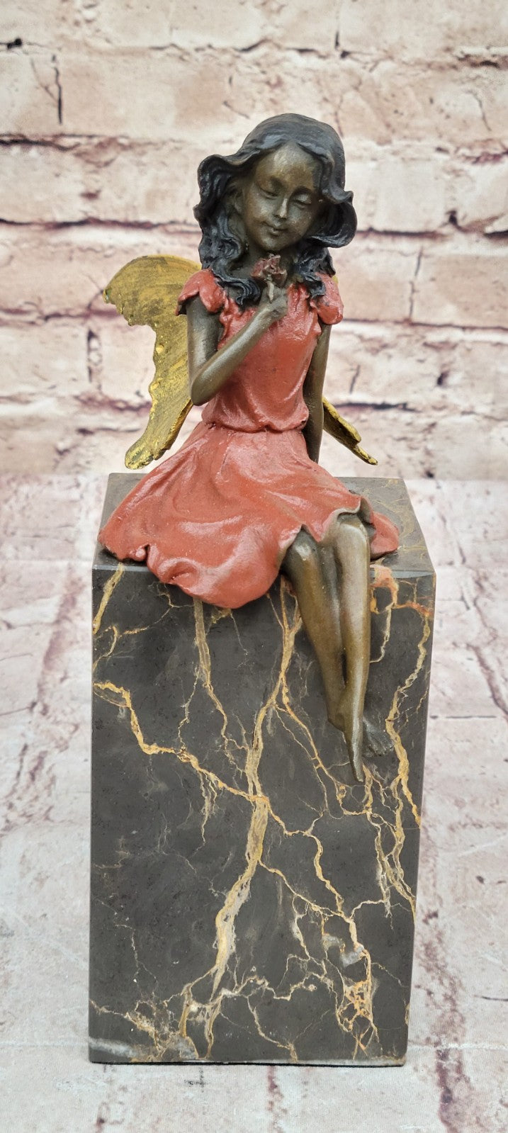 Handcrafted Bronze Fairy Angel Sculpture: Miguel Lopez or Milo`s Original Artwork