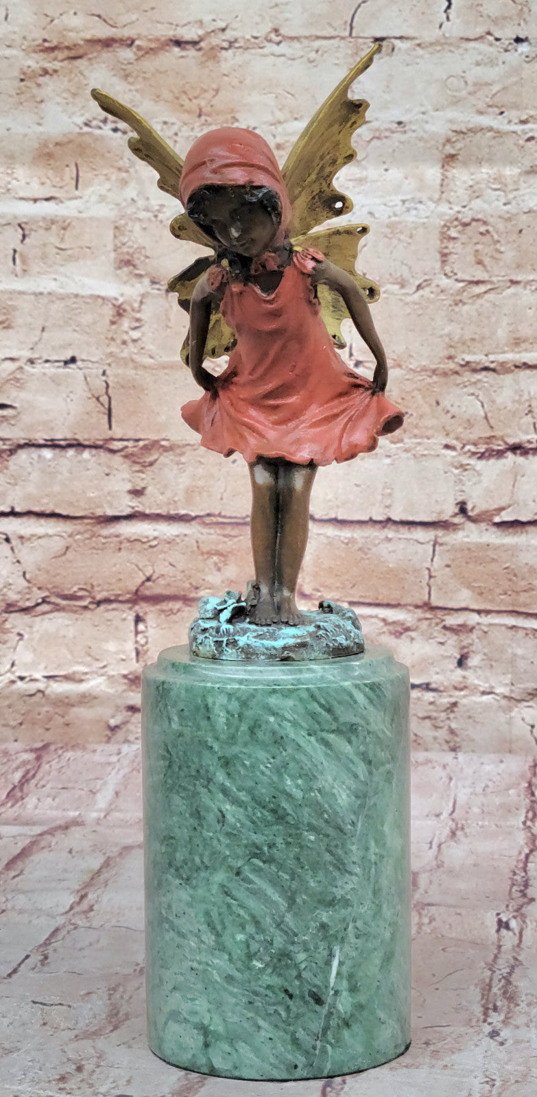 Mythical Statue: Handcrafted Multi-Color Patina Angel Fairy Bronze Sculpture by Milo