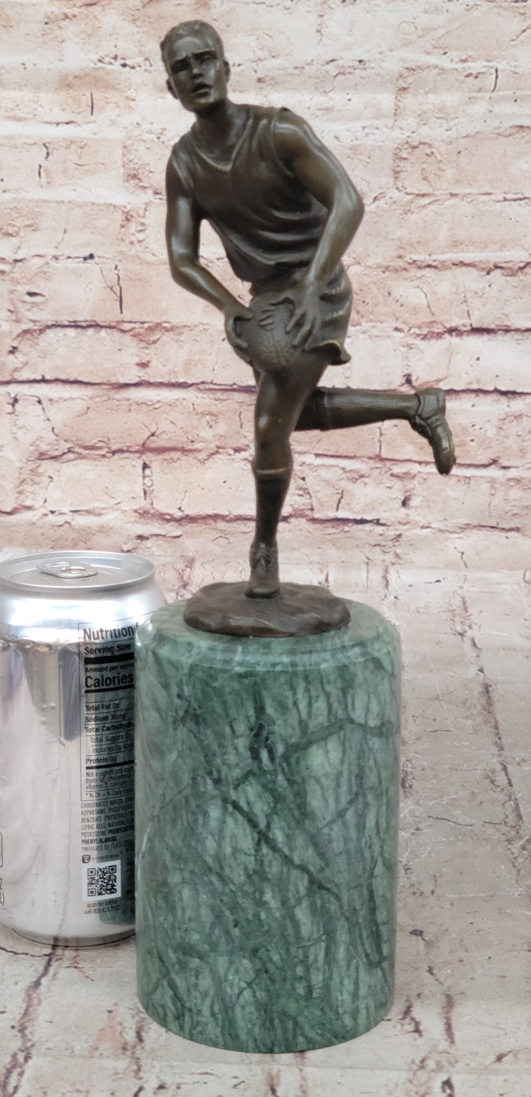Handcrafted bronze sculpture SALE Trophy Player Football Rugby League Union