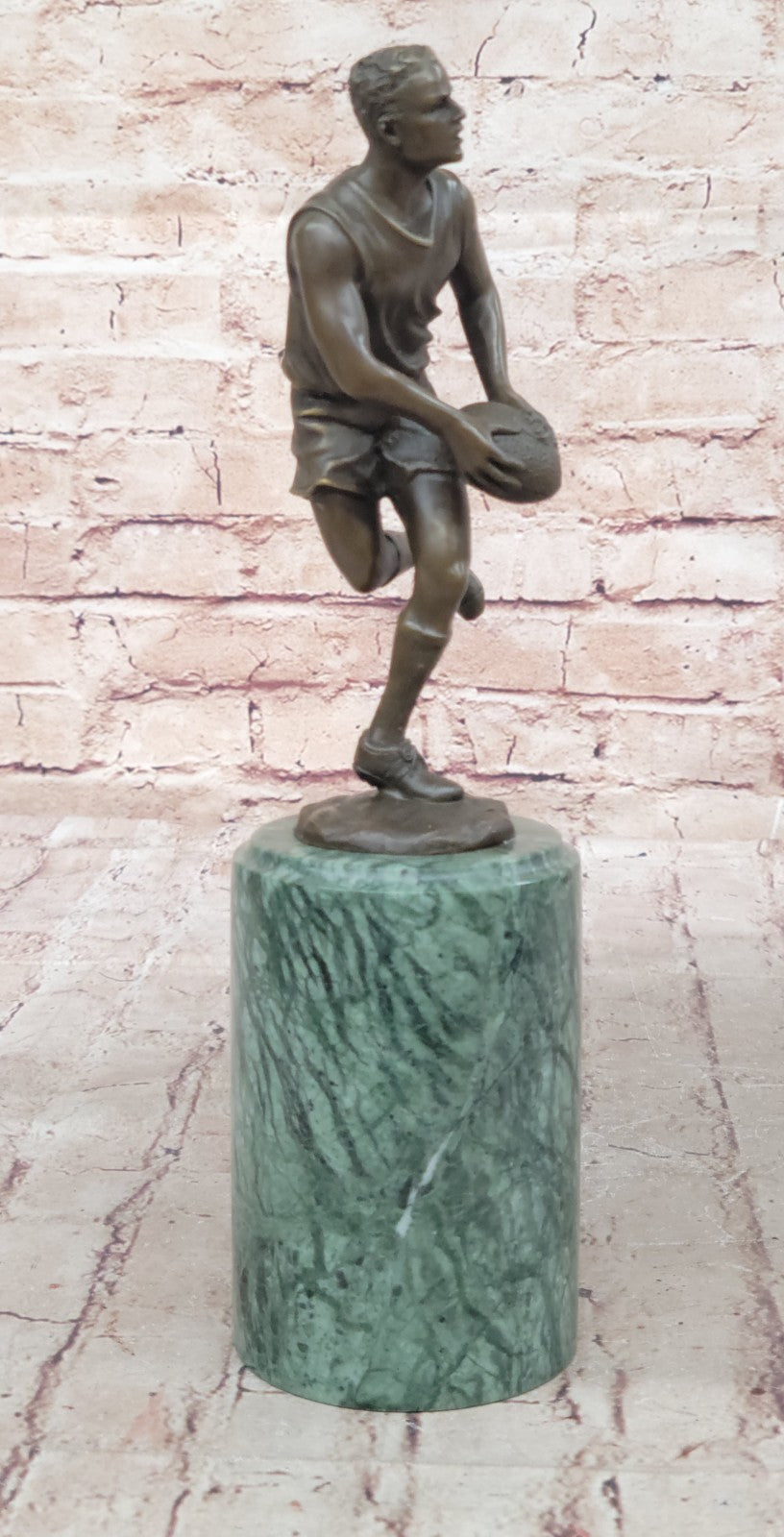Handcrafted bronze sculpture SALE Trophy Player Football Rugby League Union