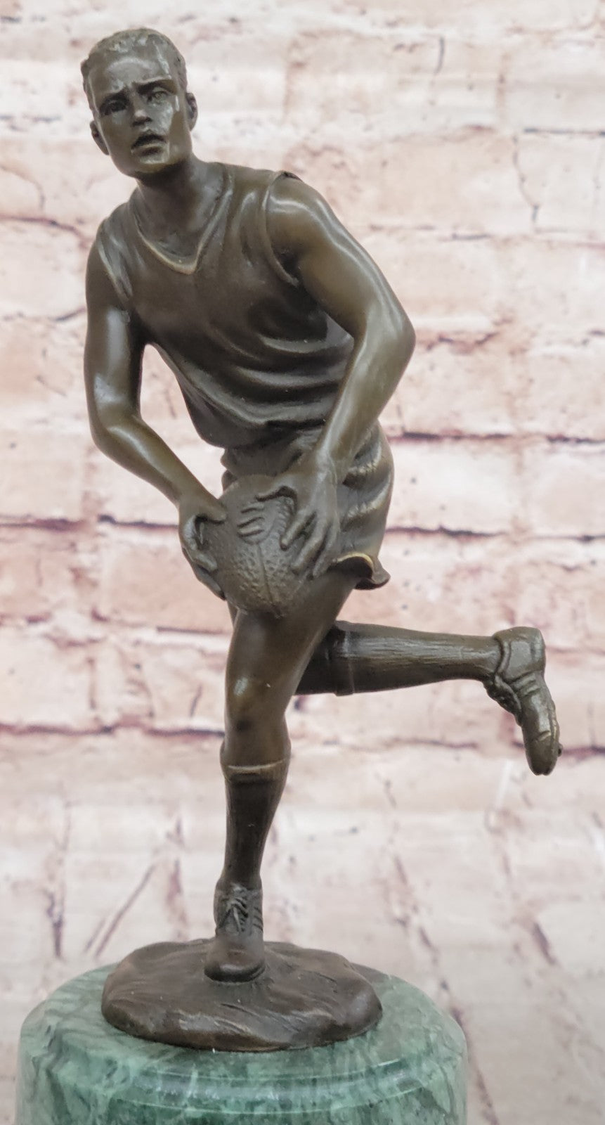 Handcrafted bronze sculpture SALE Trophy Player Football Rugby League Union