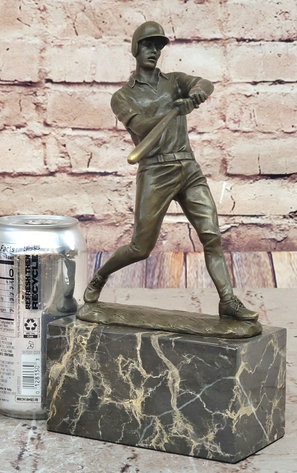 Hot Cast Signed Original Baseball player Trophy Gift Bronze Sculpture Statue