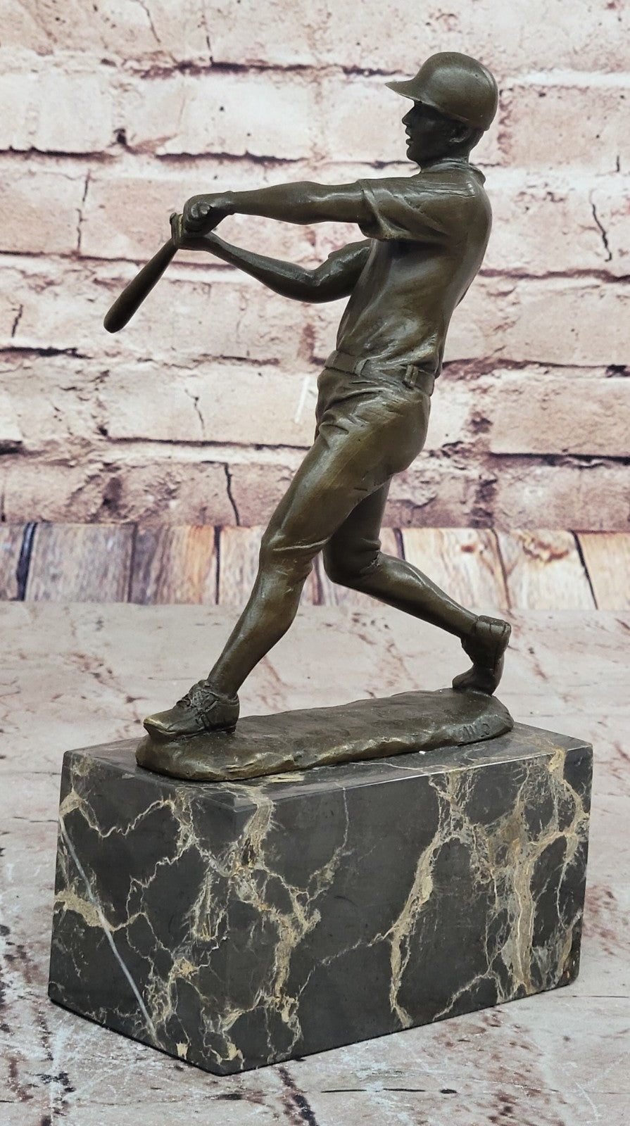 Hot Cast Signed Original Baseball player Trophy Gift Bronze Sculpture Statue