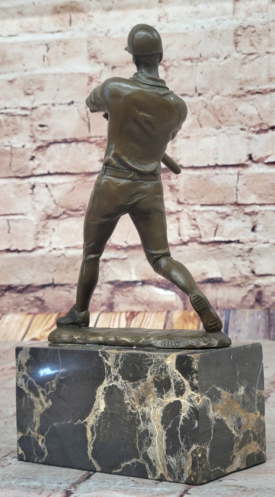 Hot Cast Signed Original Baseball player Trophy Gift Bronze Sculpture Statue