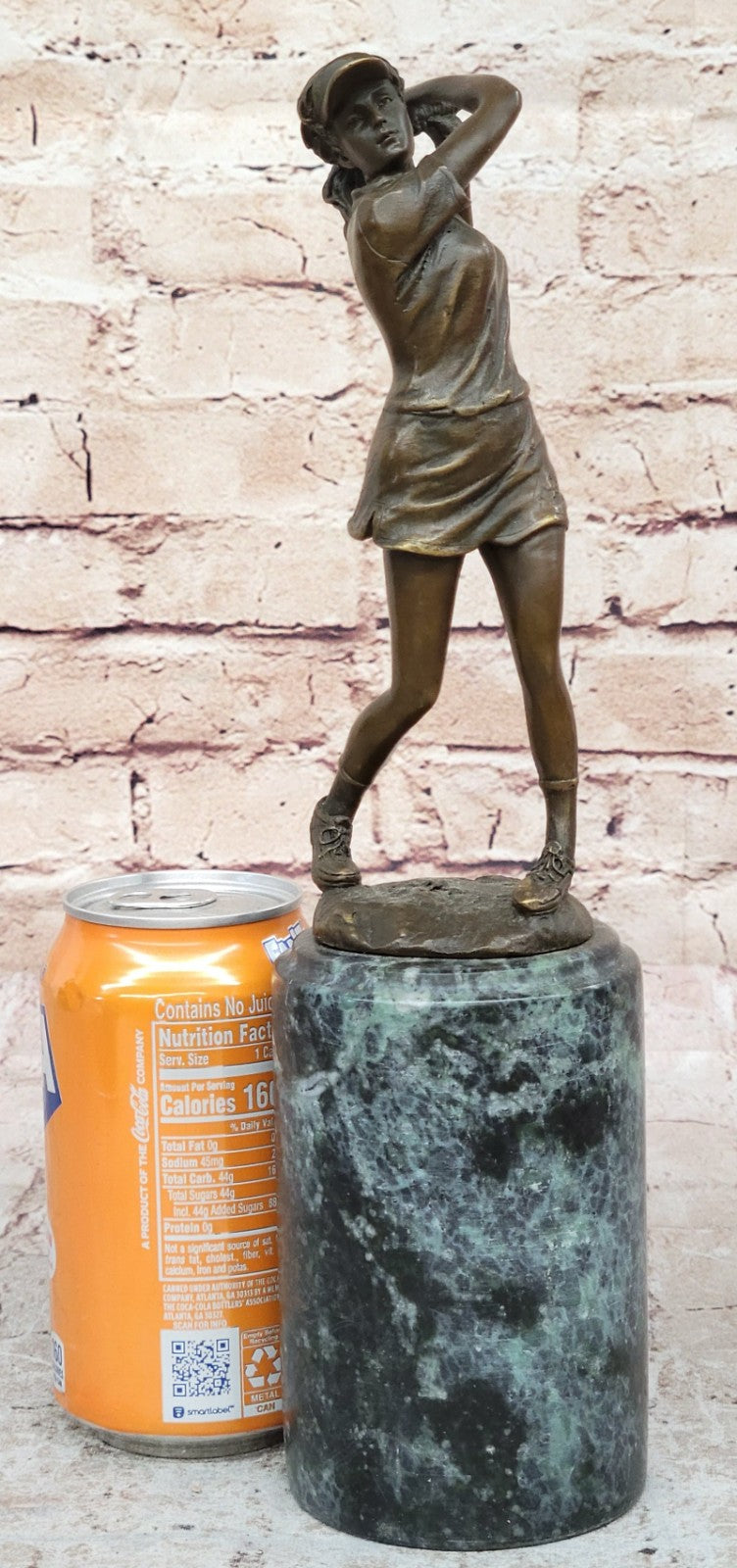 Bronze Phenomenal Sculpture of a Woman in Golf Course Golfer by Milo Figurine