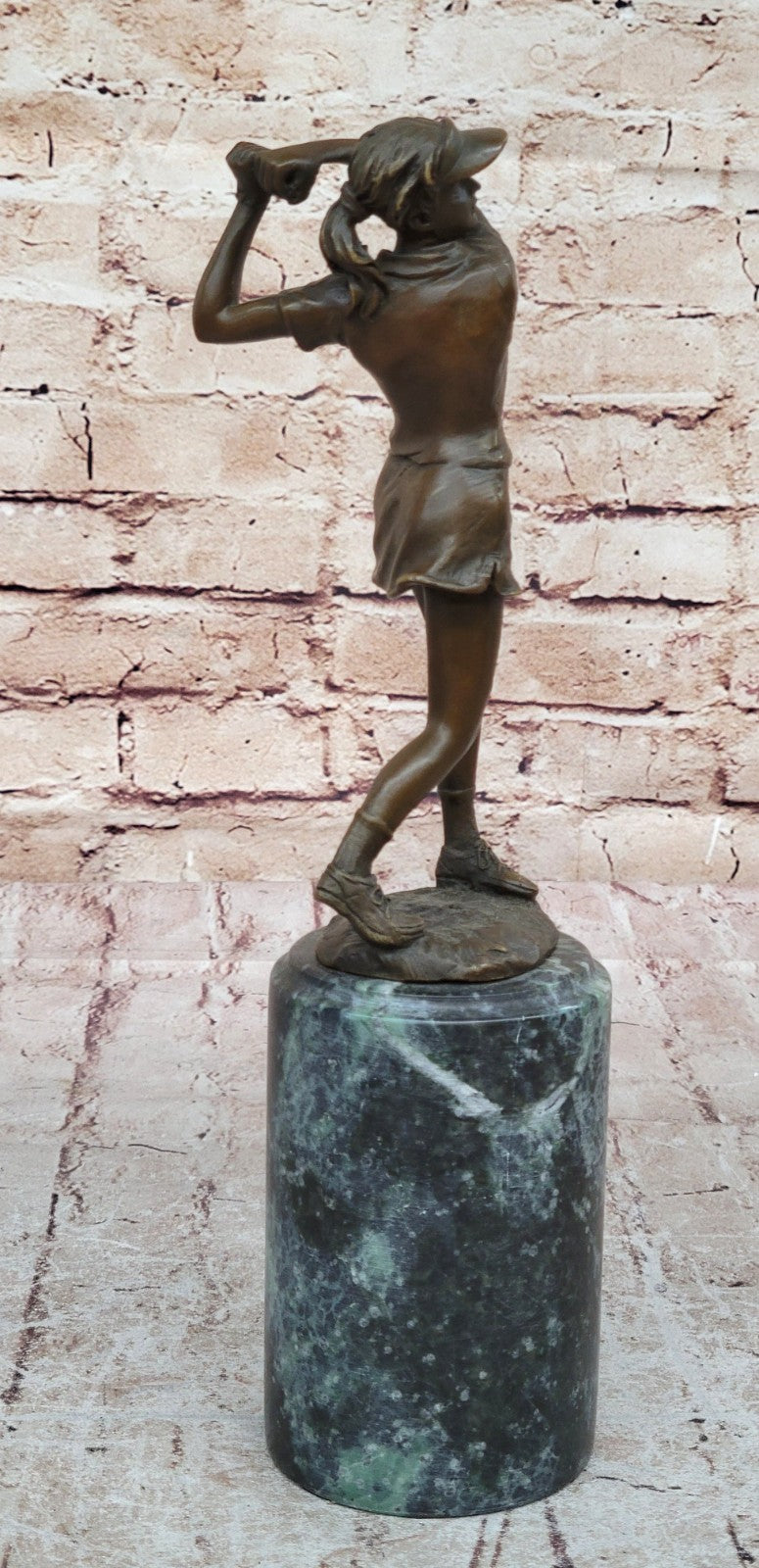 Bronze Phenomenal Sculpture of a Woman in Golf Course Golfer by Milo Figurine