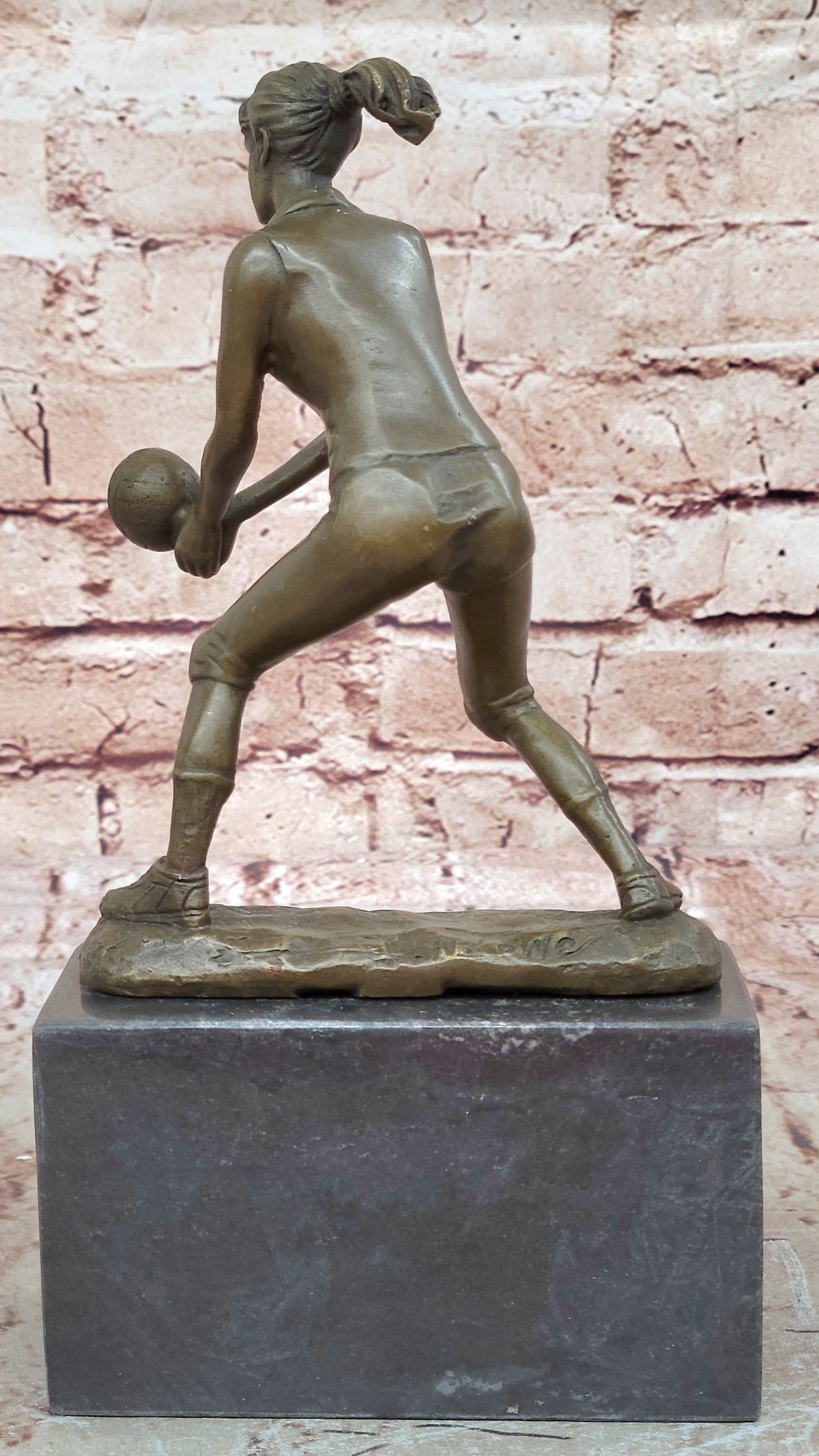 Bronze Cup Female Volleyball Player after Milo. bronze and handmade Decorative