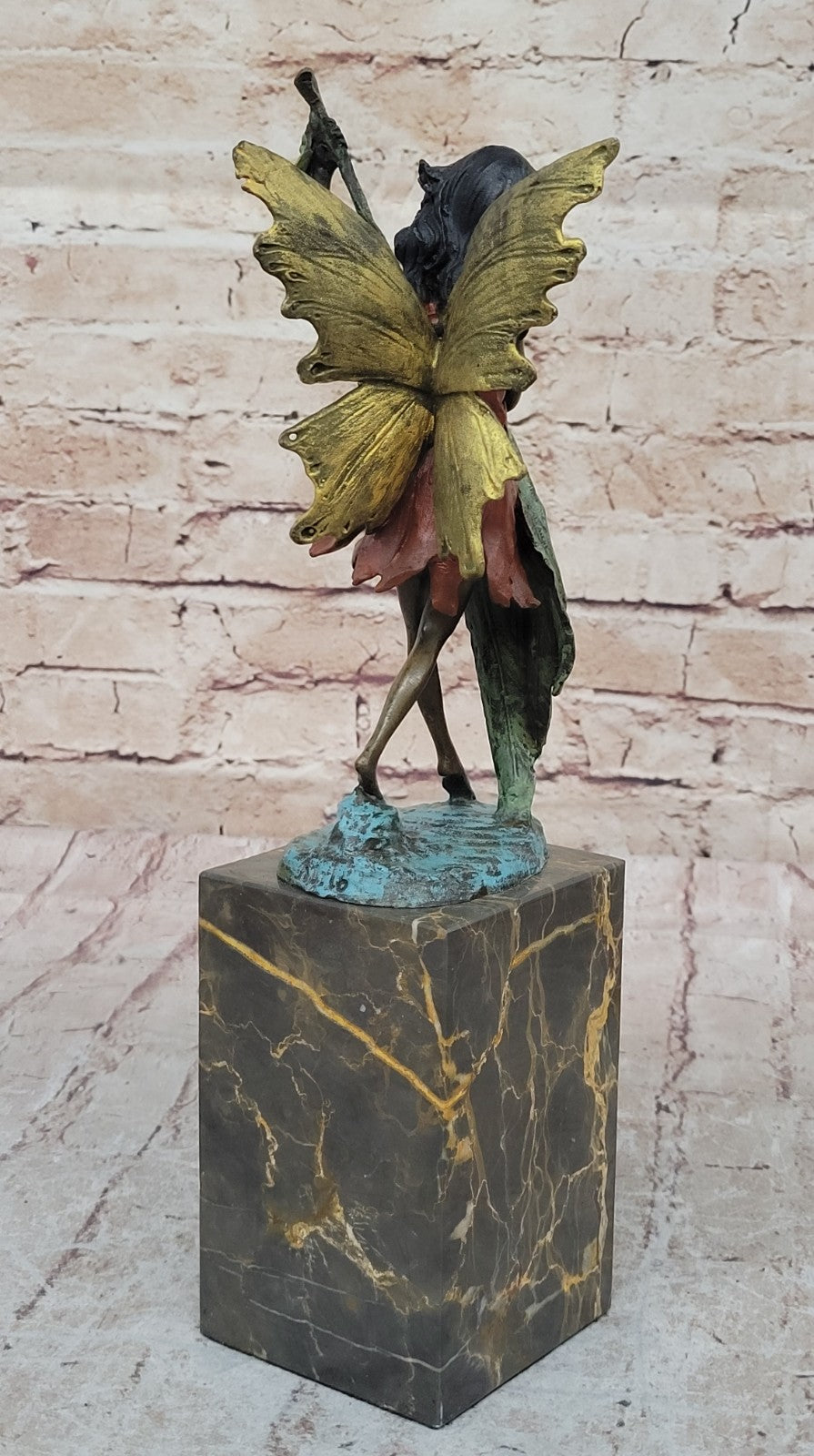 Tall Fairy Angel Multi Color Patina Bronze Sculpture Hot Cast Mythical Figurine