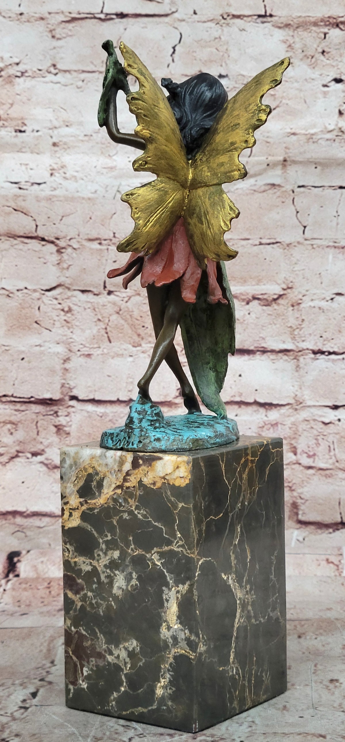 Tall Fairy Angel Multi Color Patina Bronze Sculpture Hot Cast Mythical Figurine