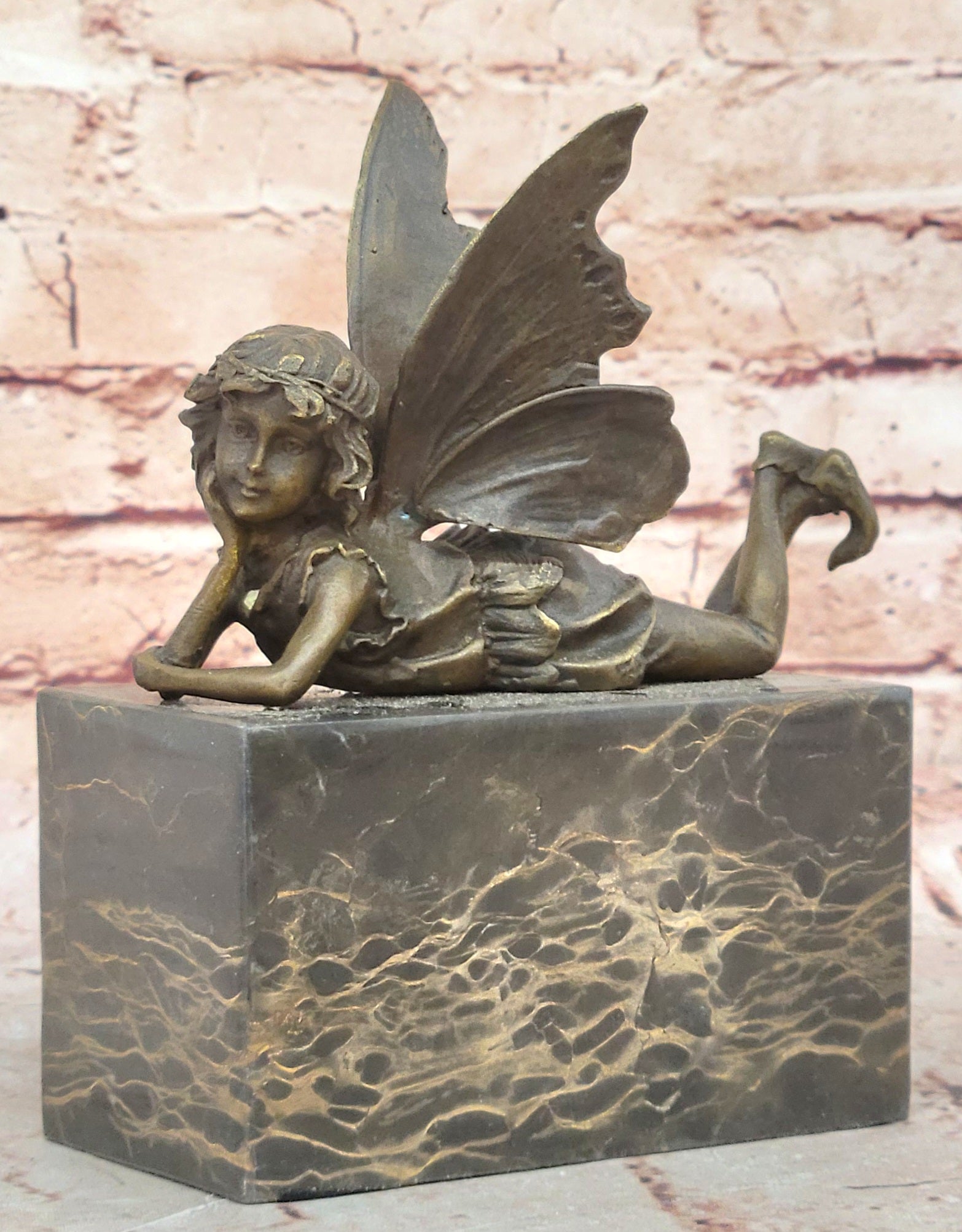 Vintage Bronze Garden Fairy Fantasy Mythical Meta Statue Figure Figurine Sale