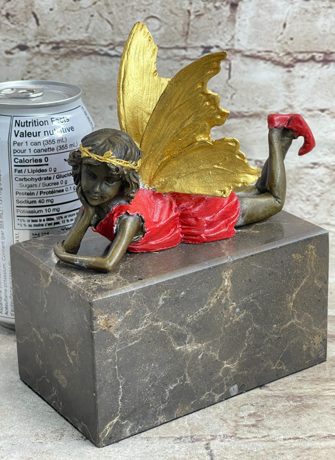 Original Milo Angel Cherub Gild Bronze Statue Art Deco Hot Cast Figurine Figure