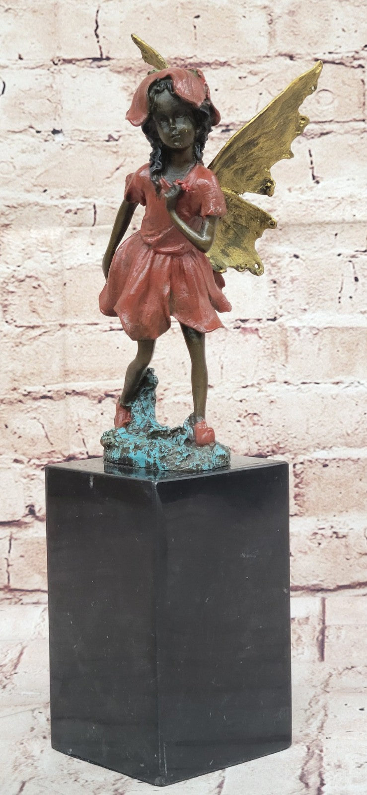 Signed Multi Color Fairy Angel Bronze Sculpture: Original Artwork by Milo