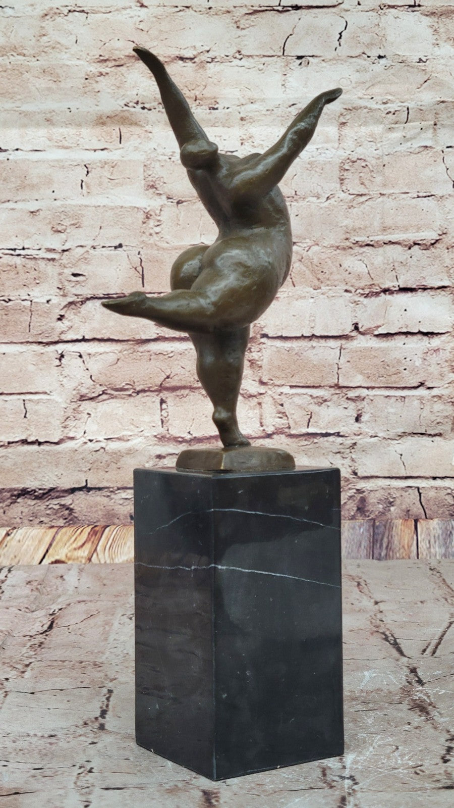 Original Signed Abstract Ballerina Bronze Figurine Art Deco Sculpture Statue LRG