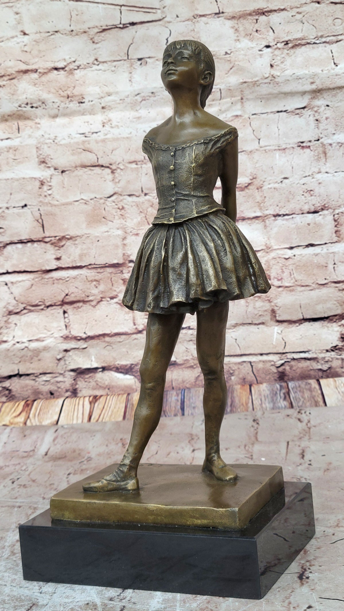 Hot Cast Prima Ballerina Bronze Sculpture Art Deco Marble Base Figurine Gift LRG