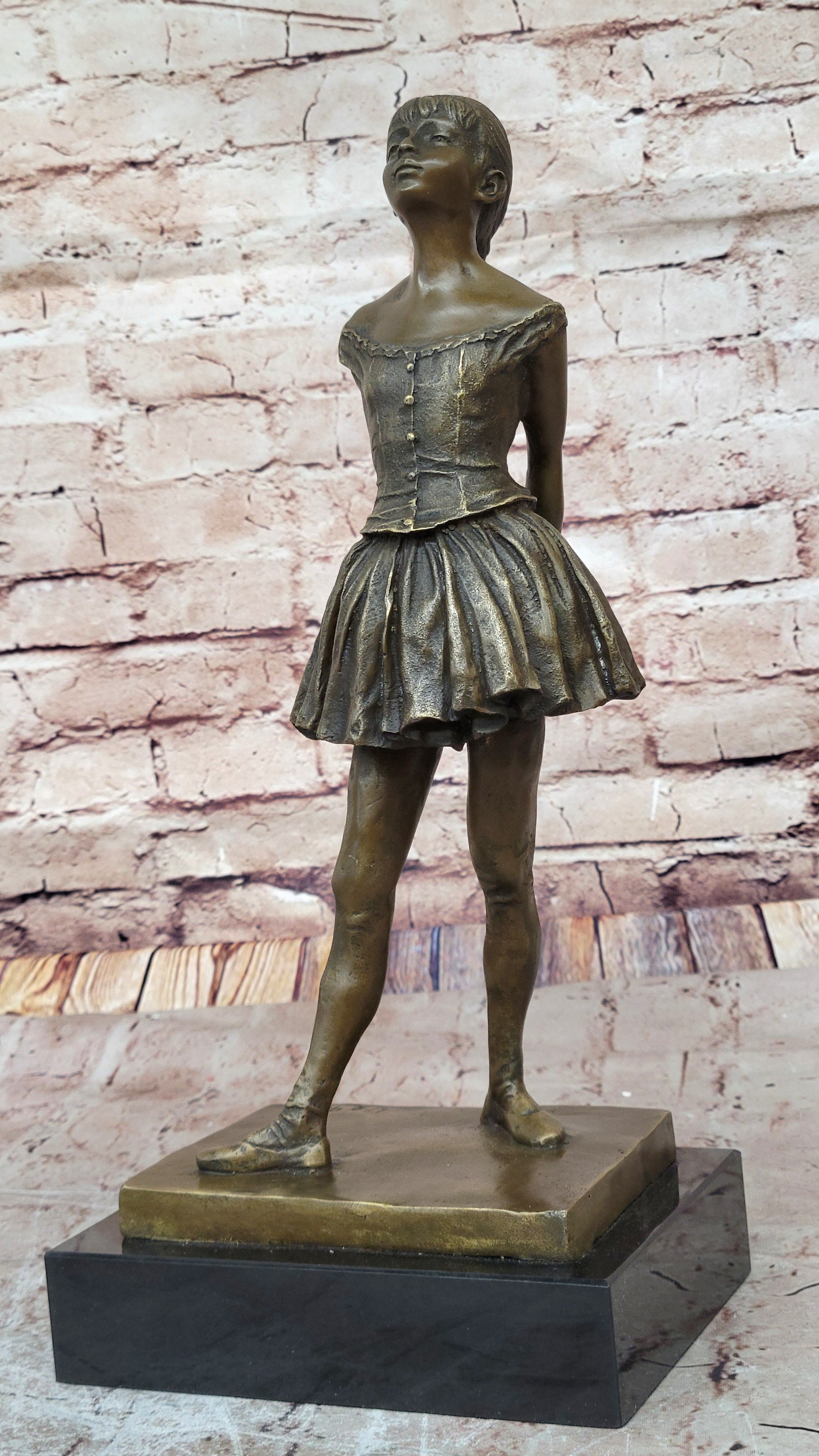 Hot Cast Prima Ballerina Bronze Sculpture Art Deco Marble Base Figurine Gift LRG