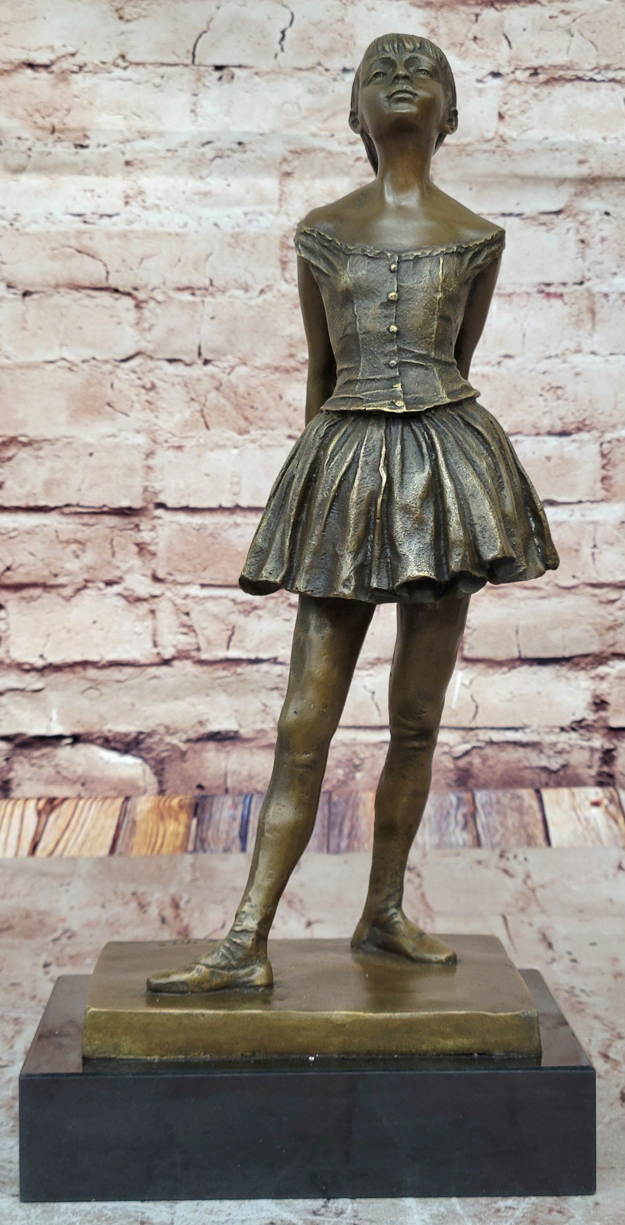 Hot Cast Prima Ballerina Bronze Sculpture Art Deco Marble Base Figurine Gift LRG