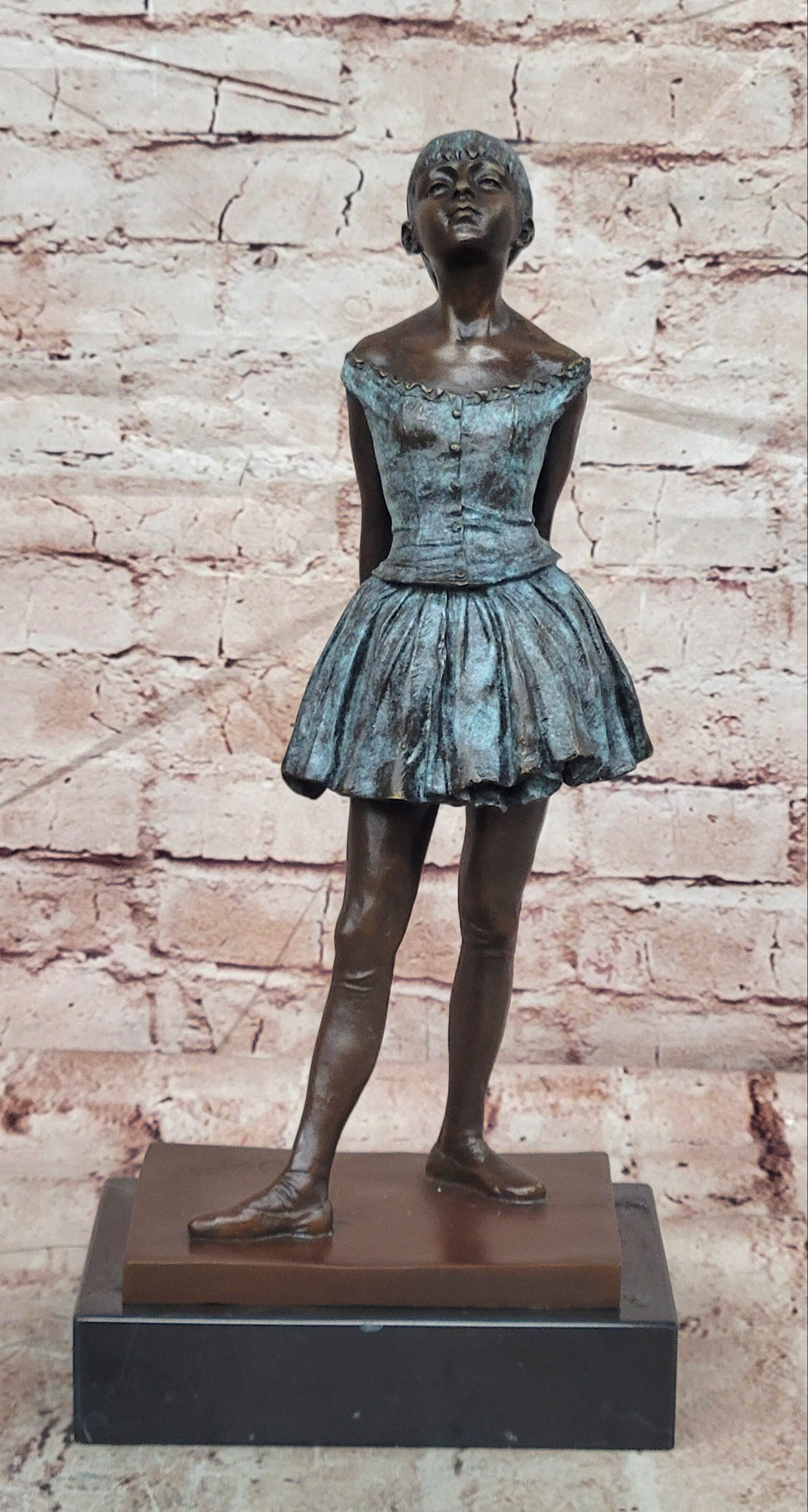 Bronze Little Dancer Sculpture Signed Degas Ballet Figurine Fine Art Statue