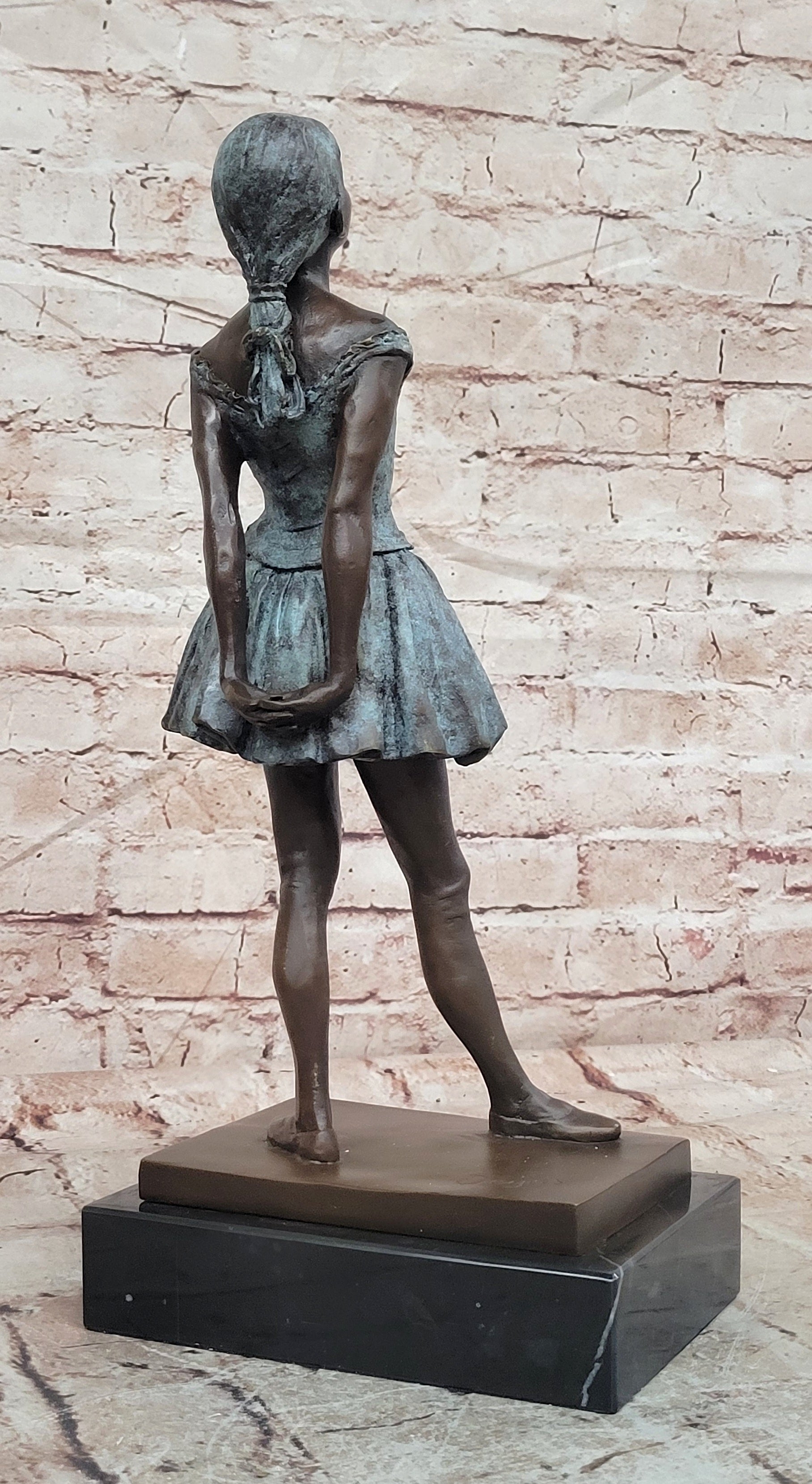 Bronze Little Dancer Sculpture Signed Degas Ballet Figurine Fine Art Statue