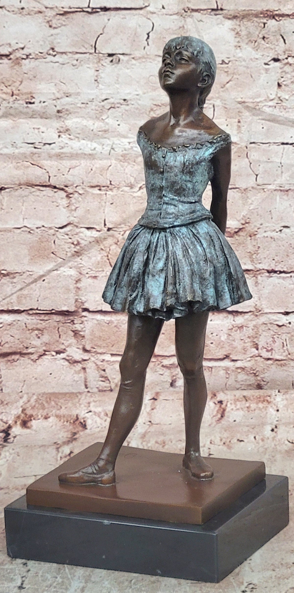 Bronze Little Dancer Sculpture Signed Degas Ballet Figurine Fine Art Statue