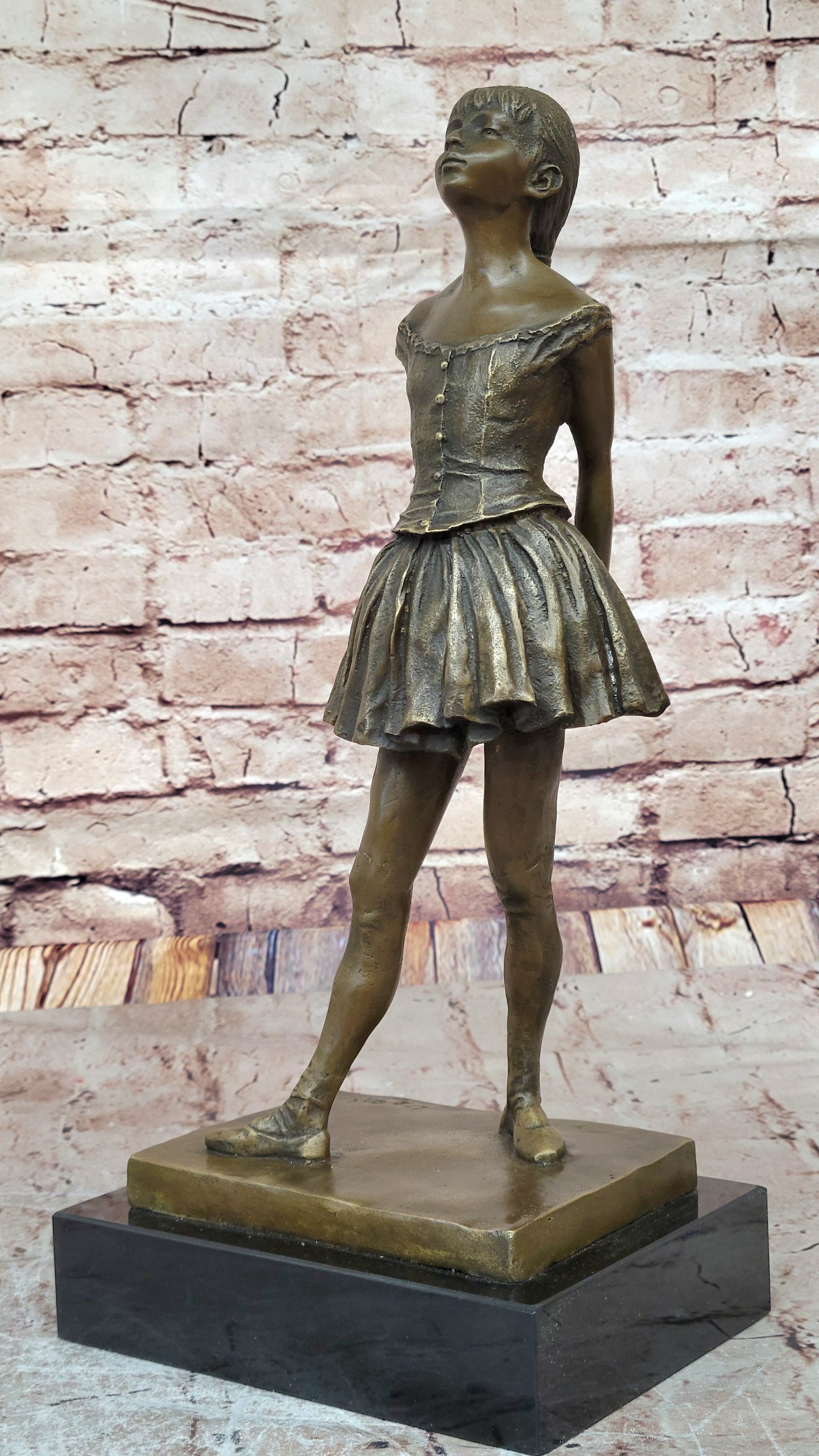 Hot Cast Prima Ballerina Bronze Sculpture Art Deco Marble Base Figurine Gift LRG