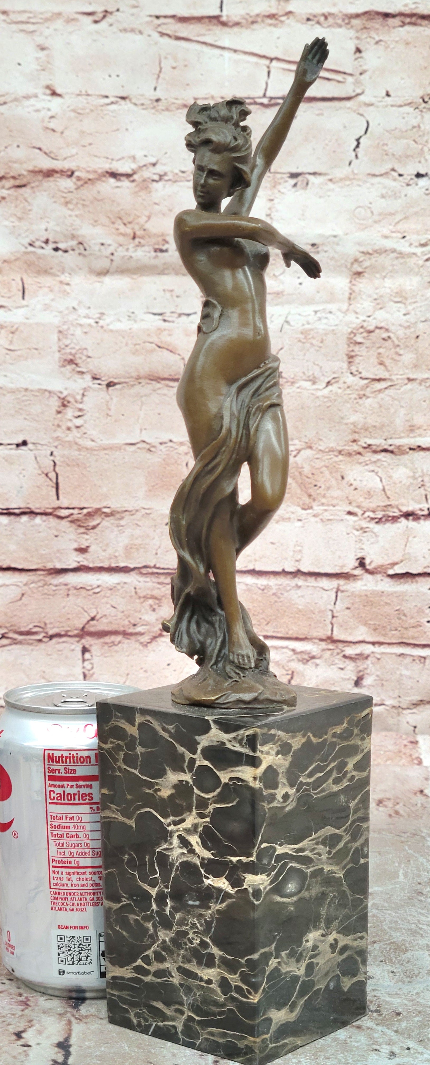 Art Nouveau Nude Nymph Bookend Book End Bronze Sculpture Marble Base Figurine