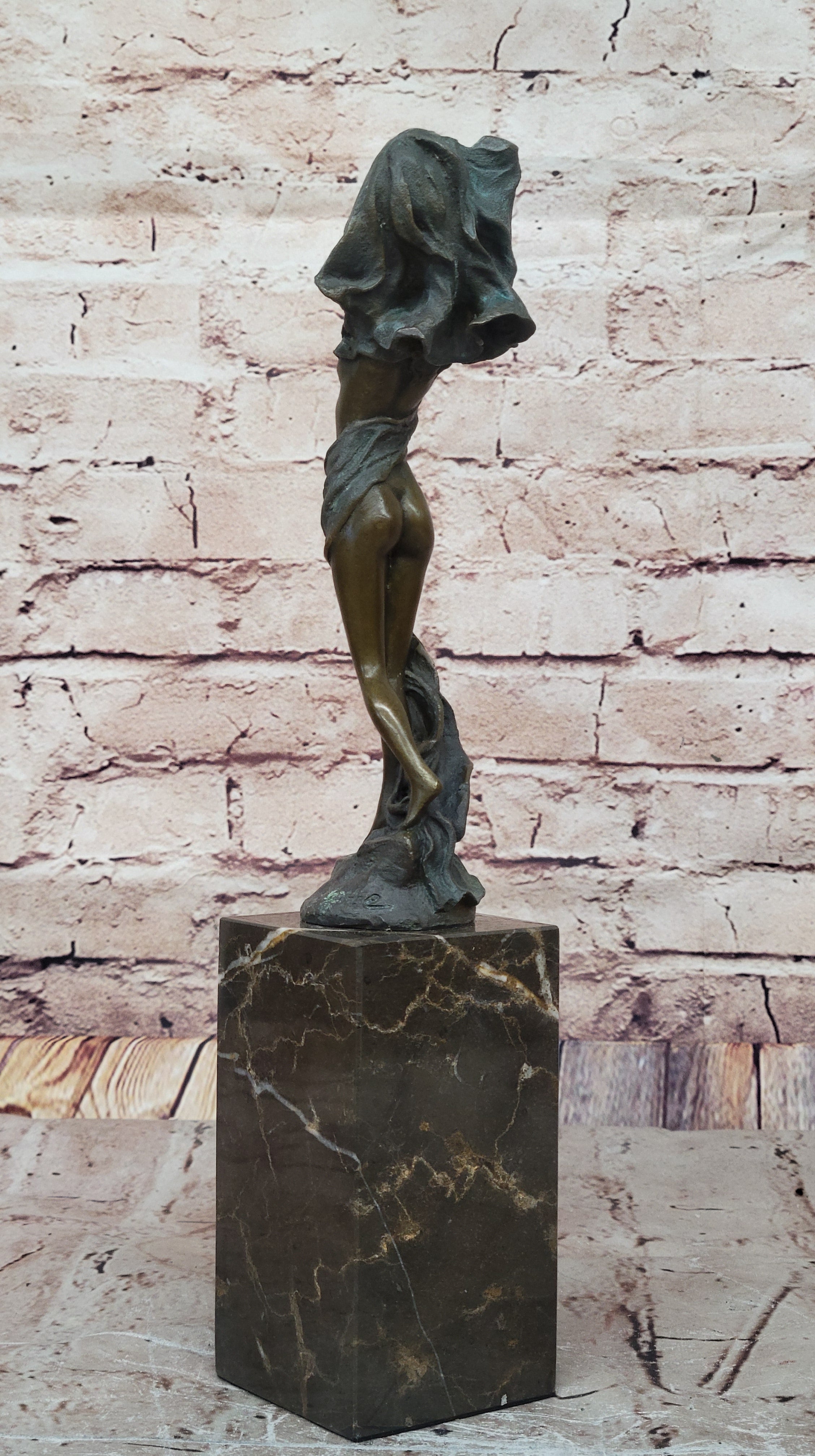 Hand Made J. Erte Bronze Sculpture: Nude Female Figurine, Collector Edition